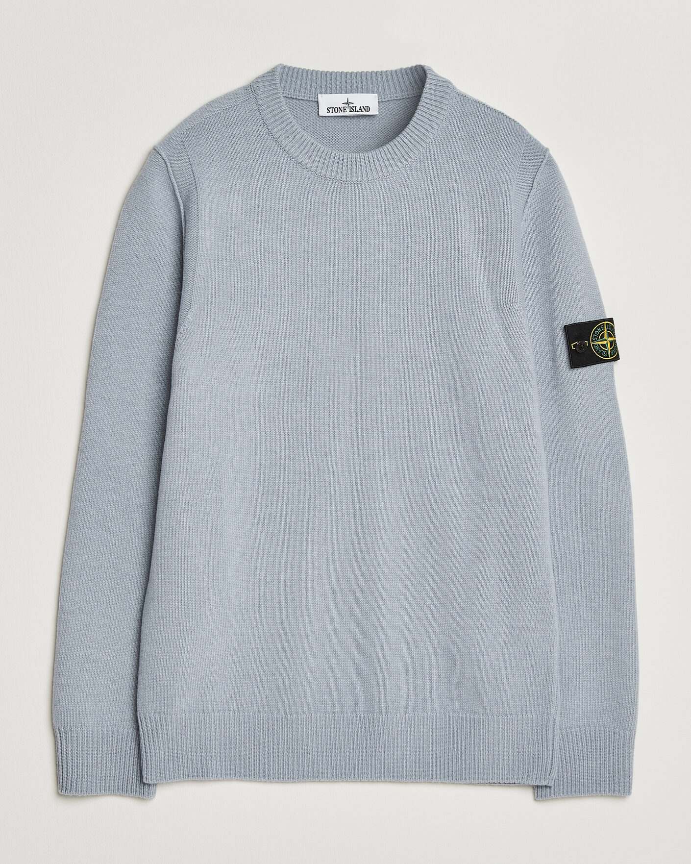 Uomini | Maglieria | Stone Island | Knitted Lambswool Crew Neck Ash Grey