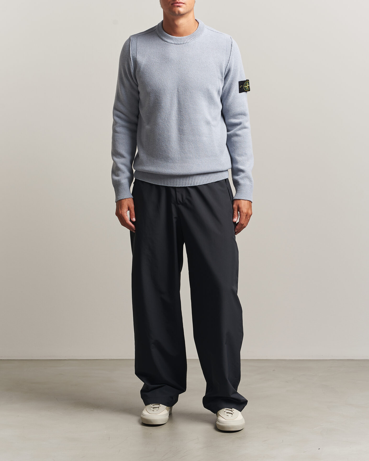 Uomini | Maglieria | Stone Island | Knitted Lambswool Crew Neck Ash Grey