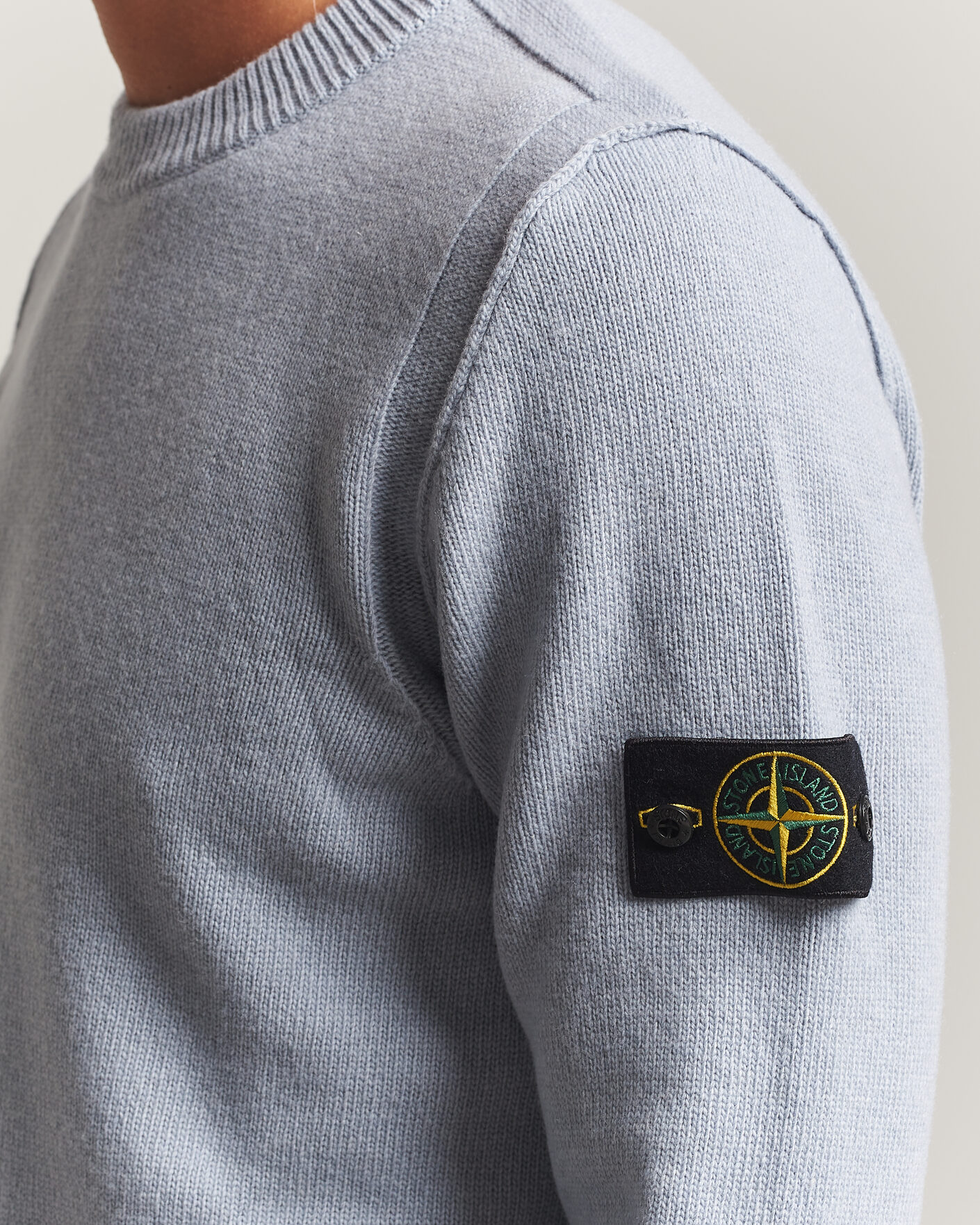 Uomini | Maglieria | Stone Island | Knitted Lambswool Crew Neck Ash Grey