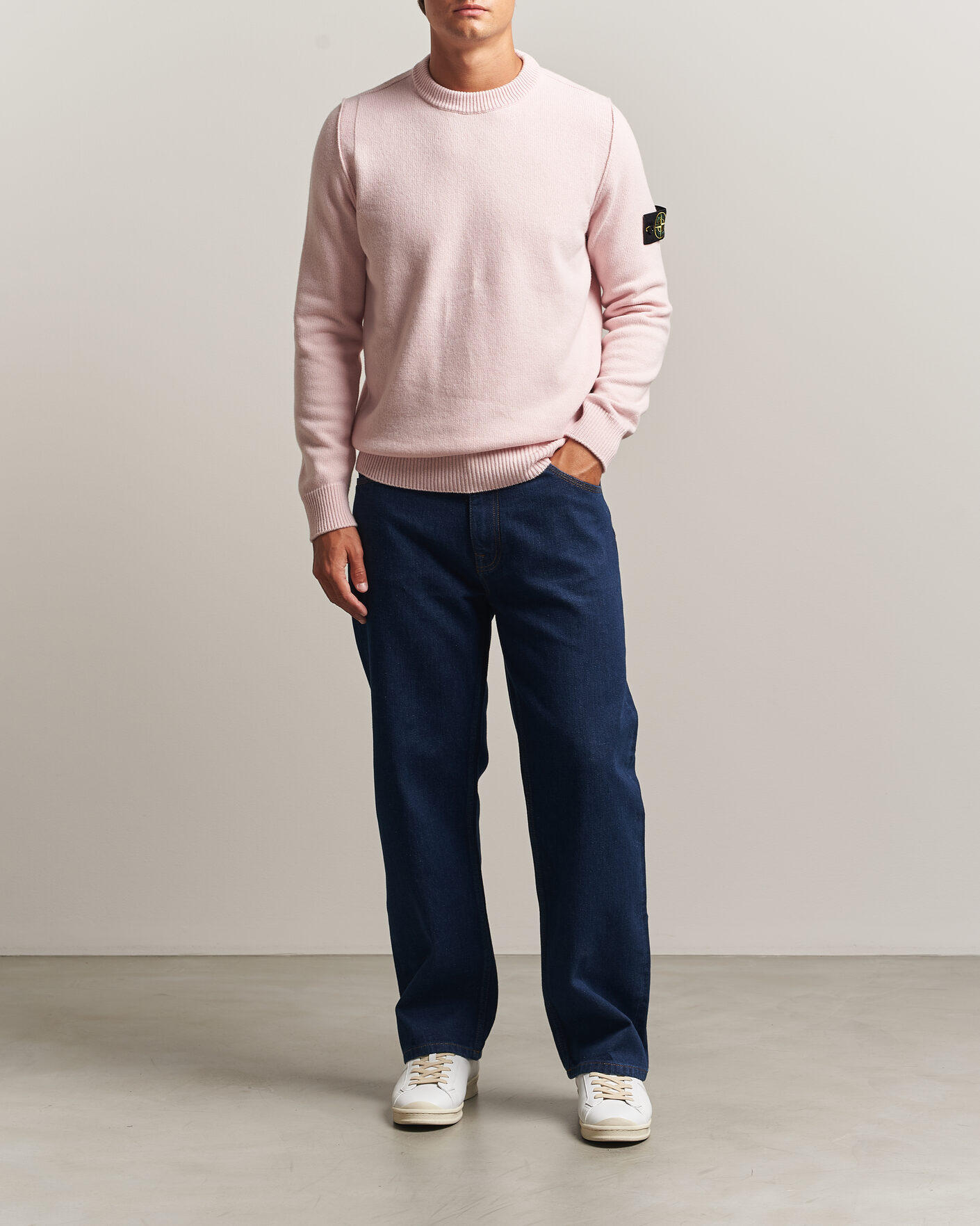 Uomini | Maglieria | Stone Island | Knitted Lambswool Crew Neck Antique Rose