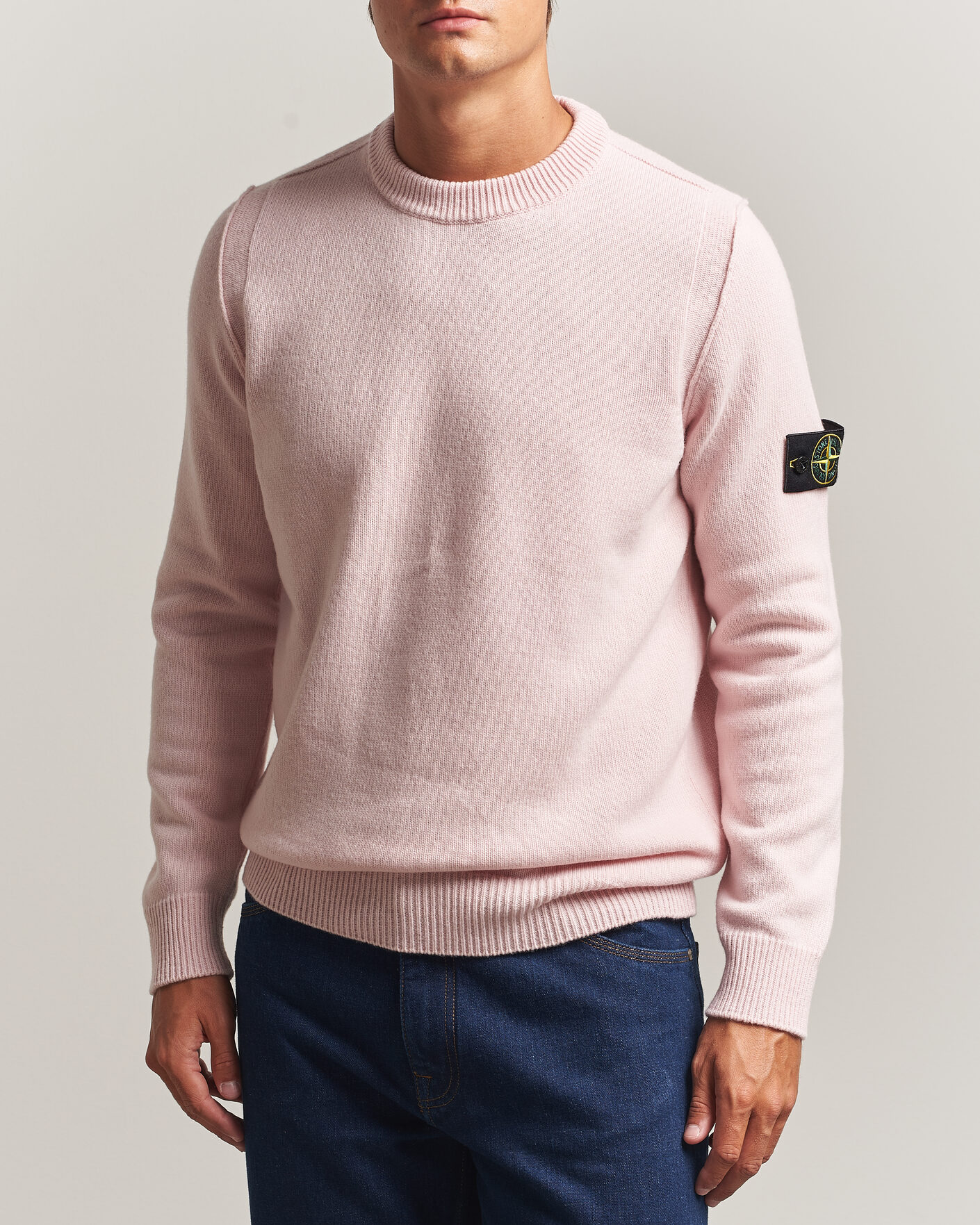 Uomini | Maglieria | Stone Island | Knitted Lambswool Crew Neck Antique Rose