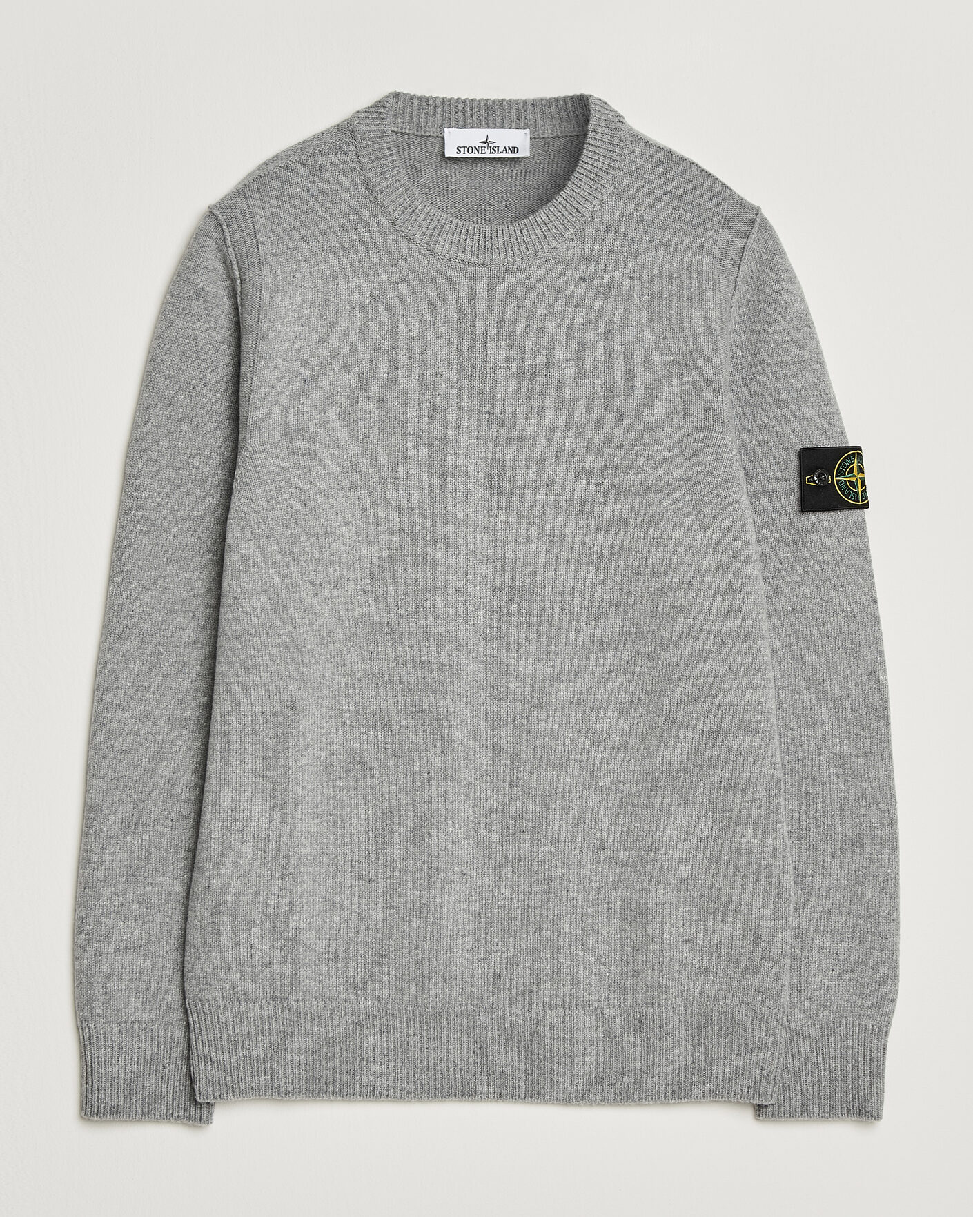 Uomini | Maglieria | Stone Island | Knitted Lambswool Crew Neck Grey Melange