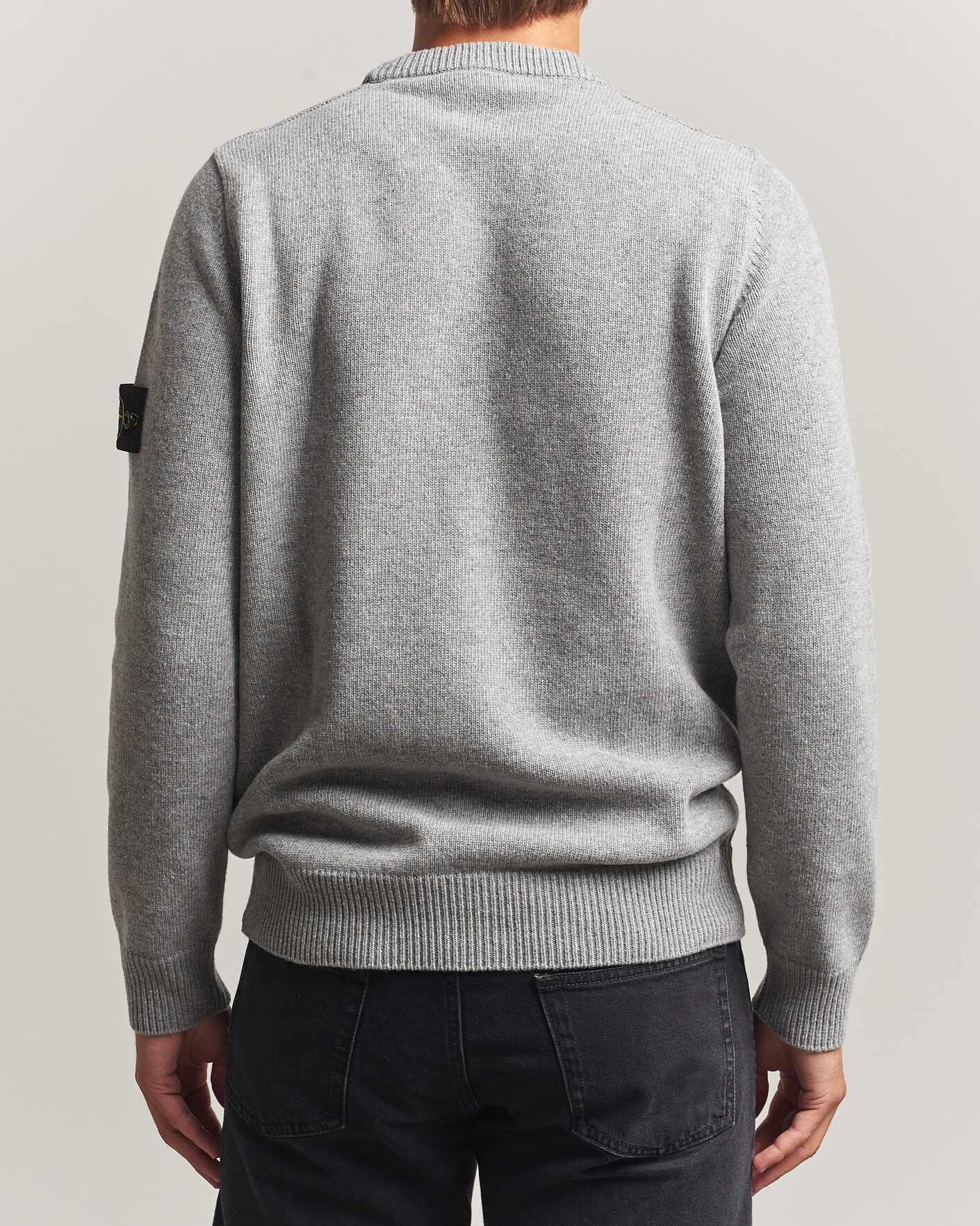 Uomini | Maglieria | Stone Island | Knitted Lambswool Crew Neck Grey Melange