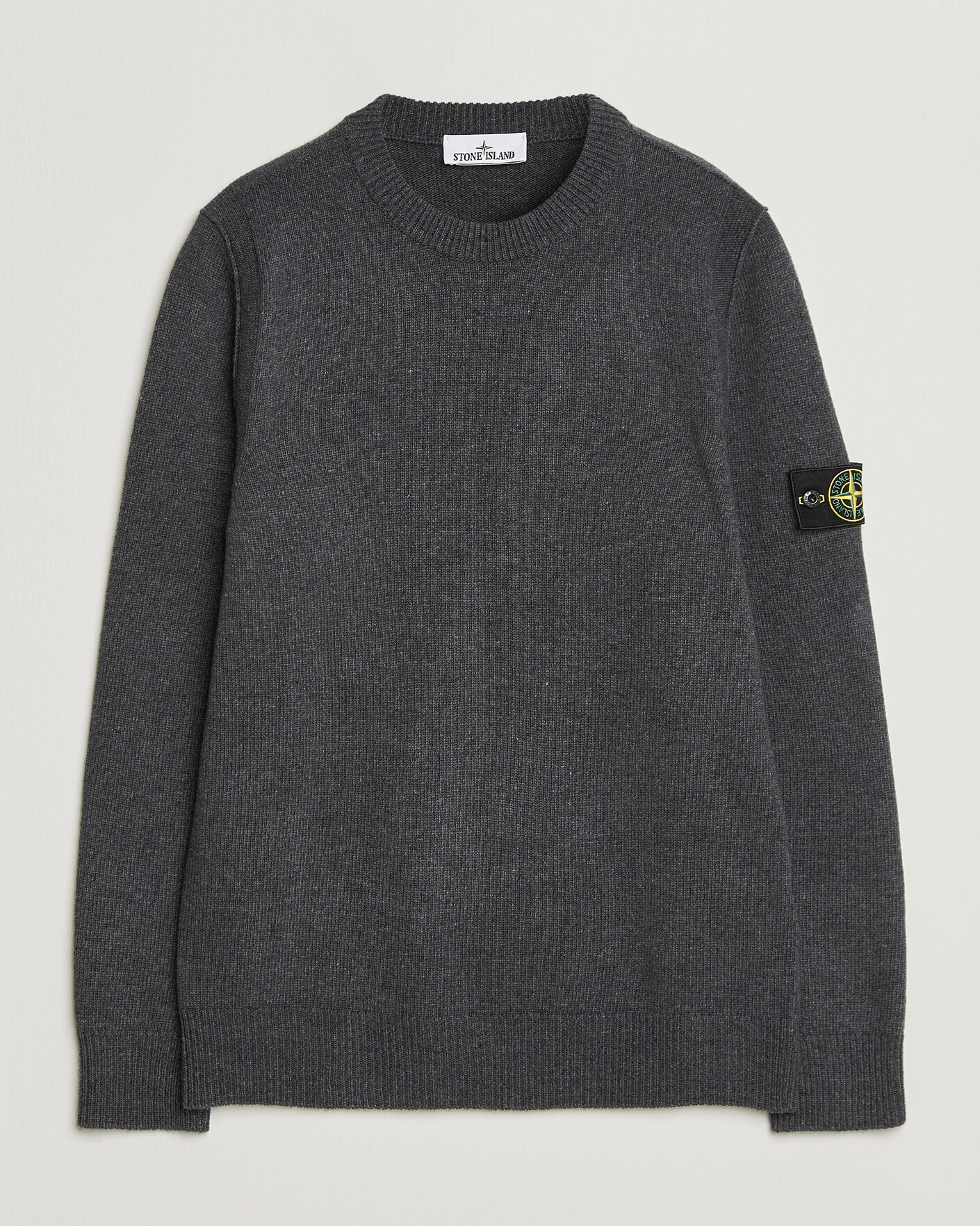 Uomini | Maglieria | Stone Island | Knitted Lambswool Crew Neck Melange Lead