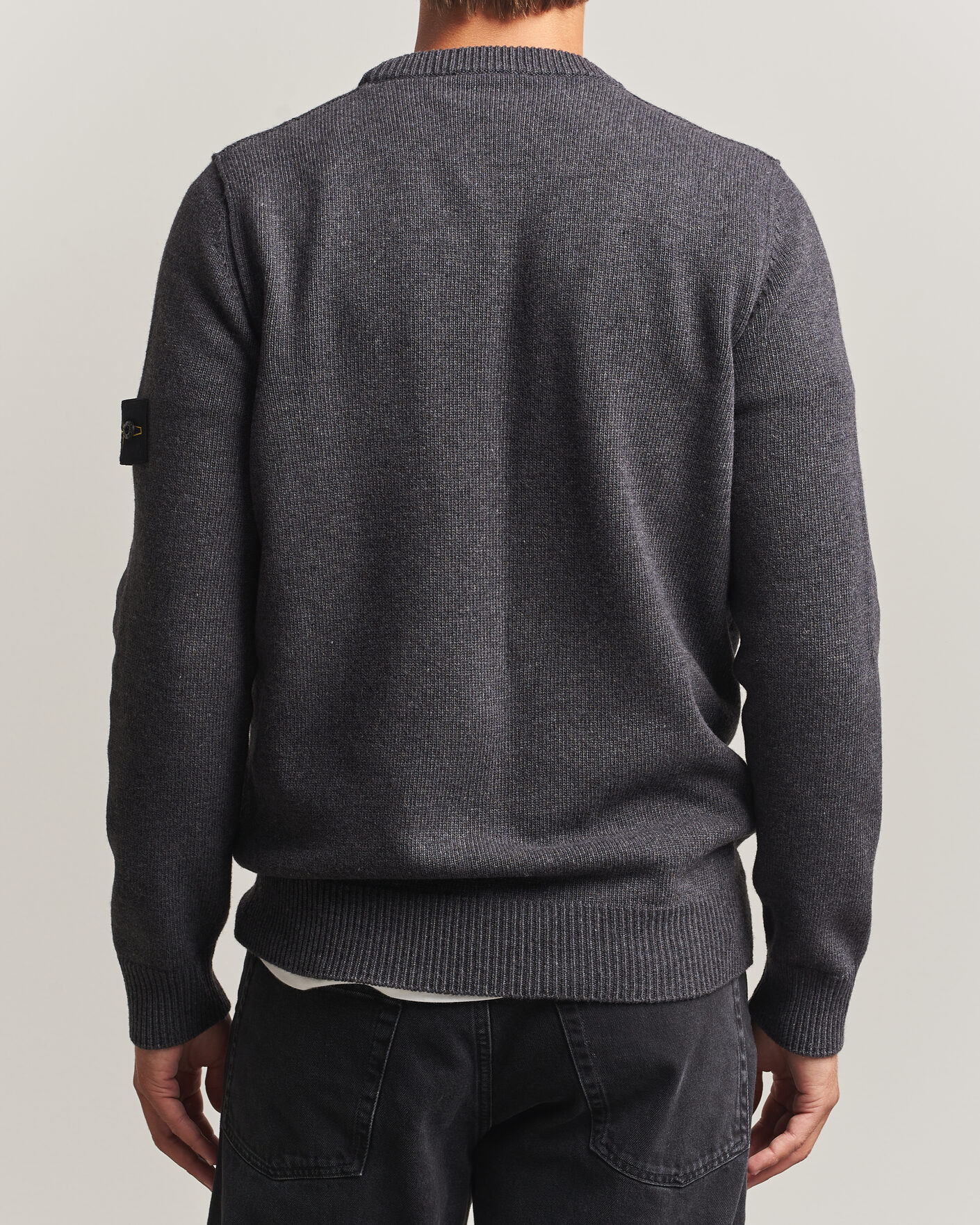 Uomini | Maglieria | Stone Island | Knitted Lambswool Crew Neck Melange Lead