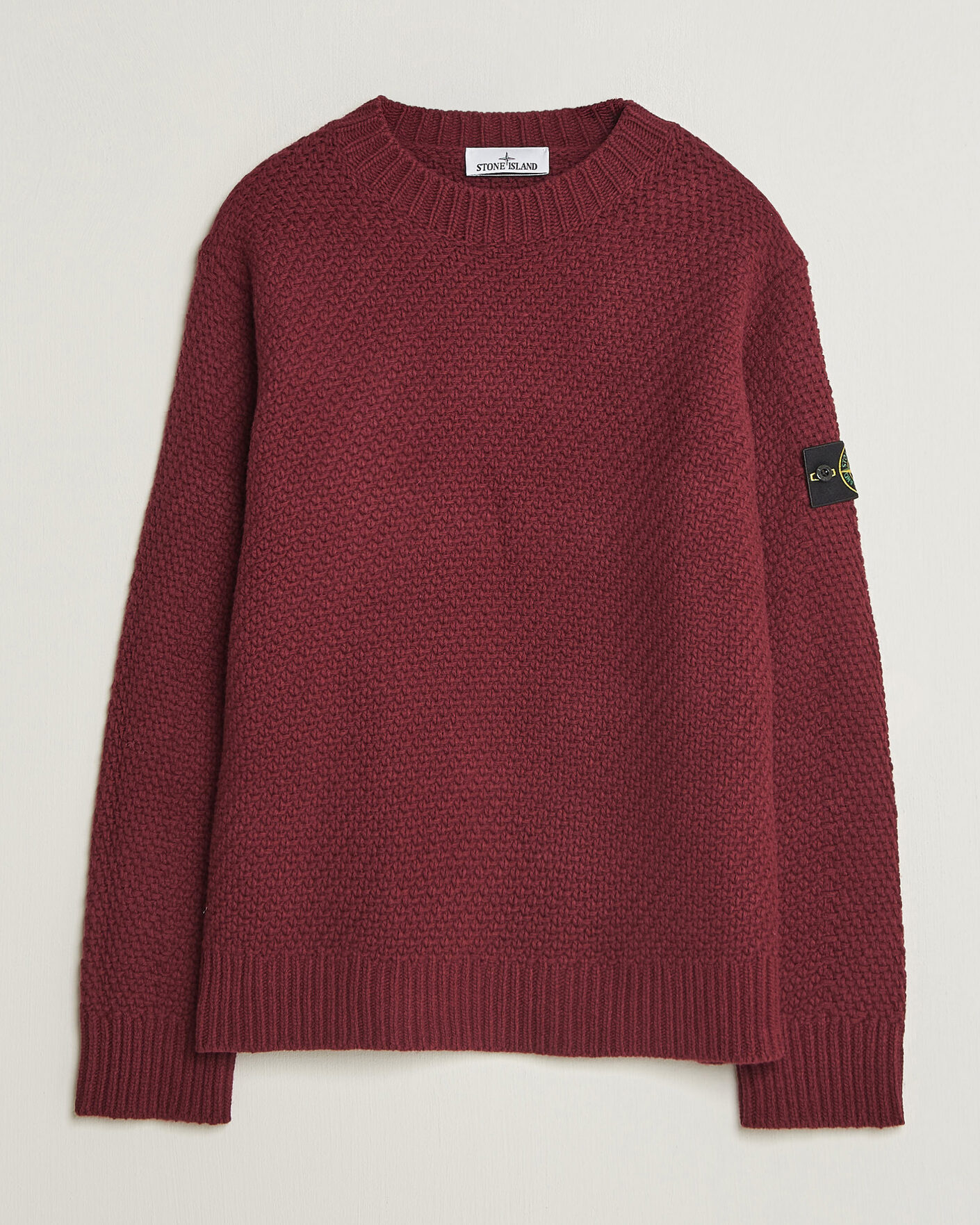Uomini | Maglieria | Stone Island | Basket Stitch Lambswool Crew Neck Amaranth