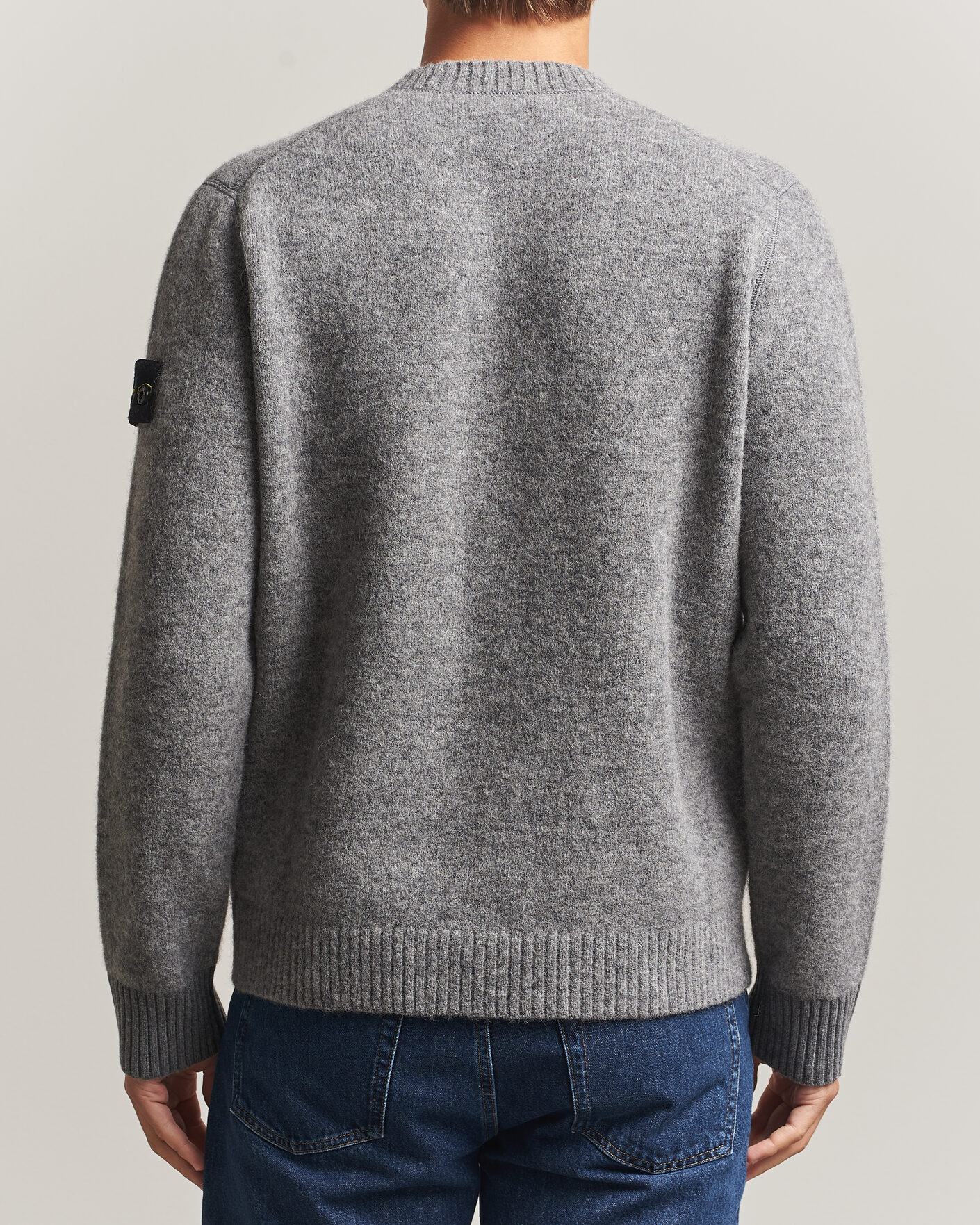 Uomini | Maglieria | Stone Island | Baby Alpaca Blend Contrast Crew Grey Melange