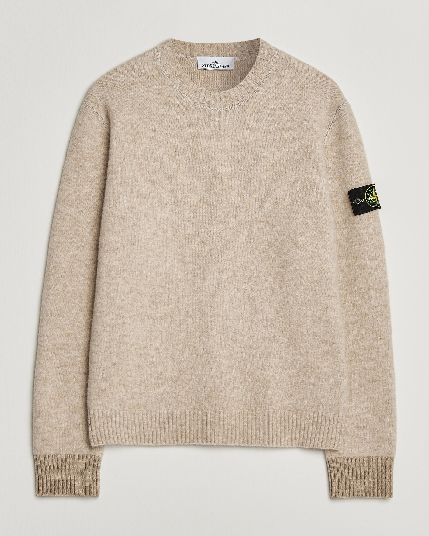 Uomini | Maglieria | Stone Island | Baby Alpaca Blend Contrast Crew Beige Melange