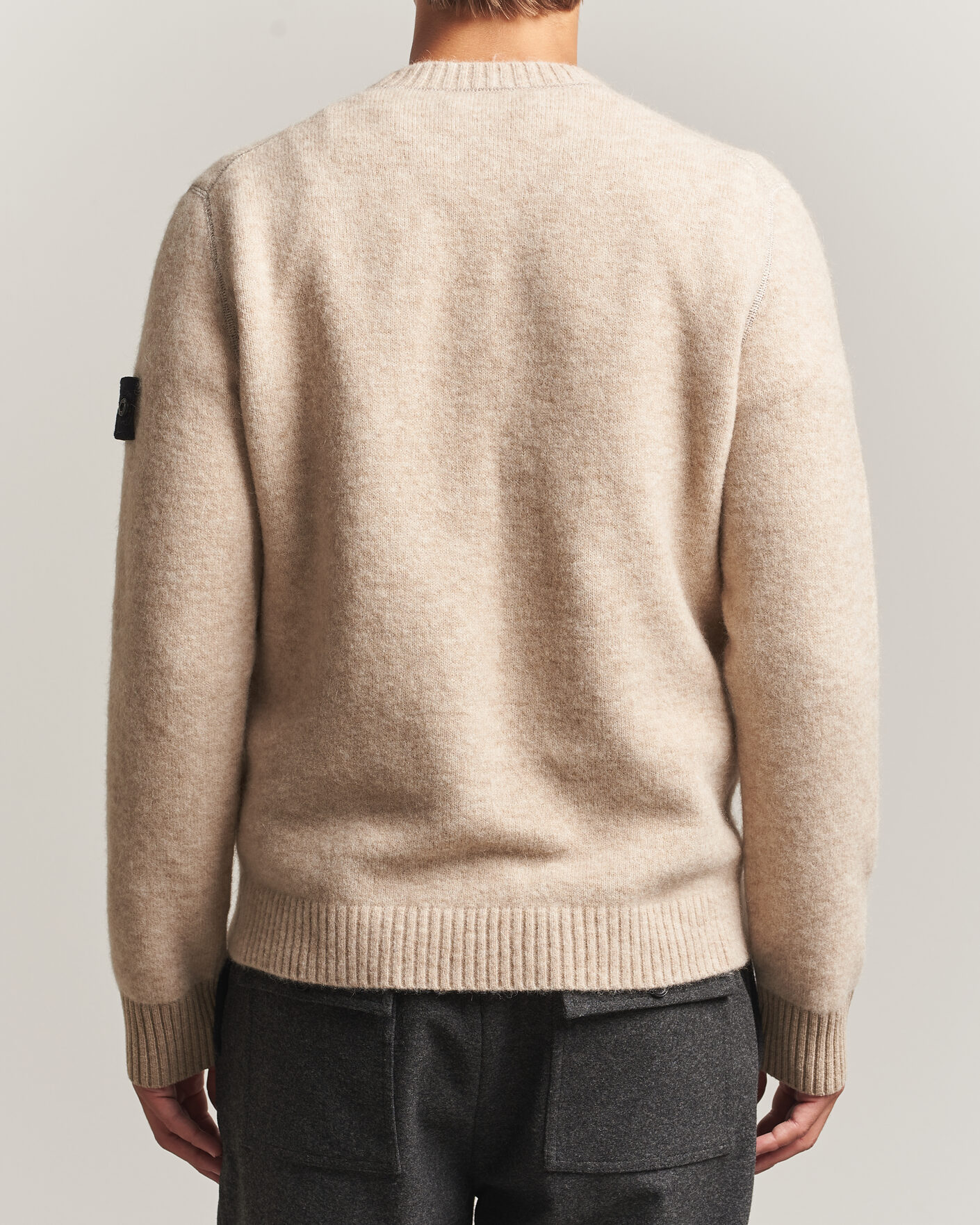 Uomini | Maglieria | Stone Island | Baby Alpaca Blend Contrast Crew Beige Melange