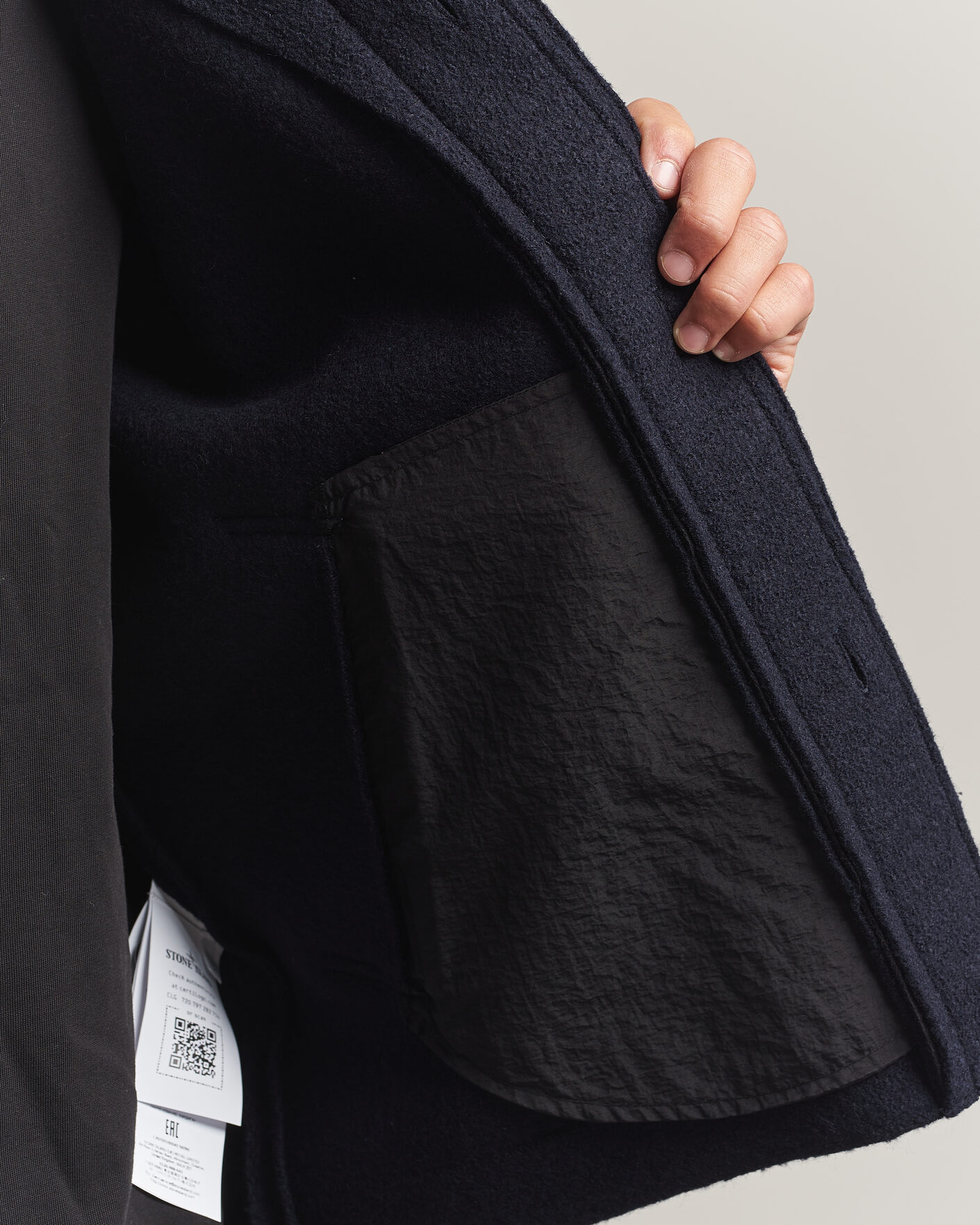 Uomini | Maglieria | Stone Island | Felted Wool Cardigan Navy Blue