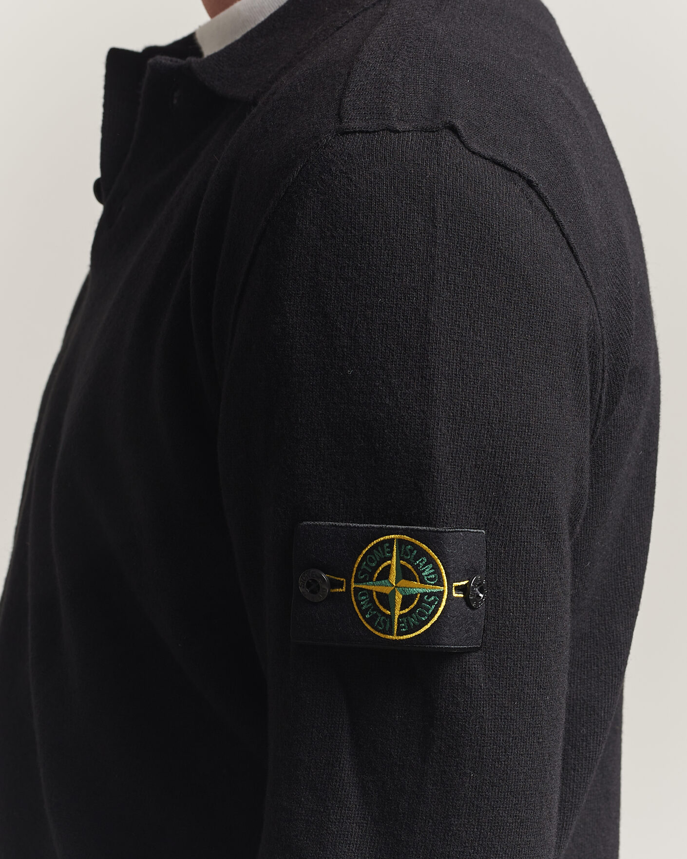 Uomini | Maglieria | Stone Island | Knitted Geelong Wool Polo Black
