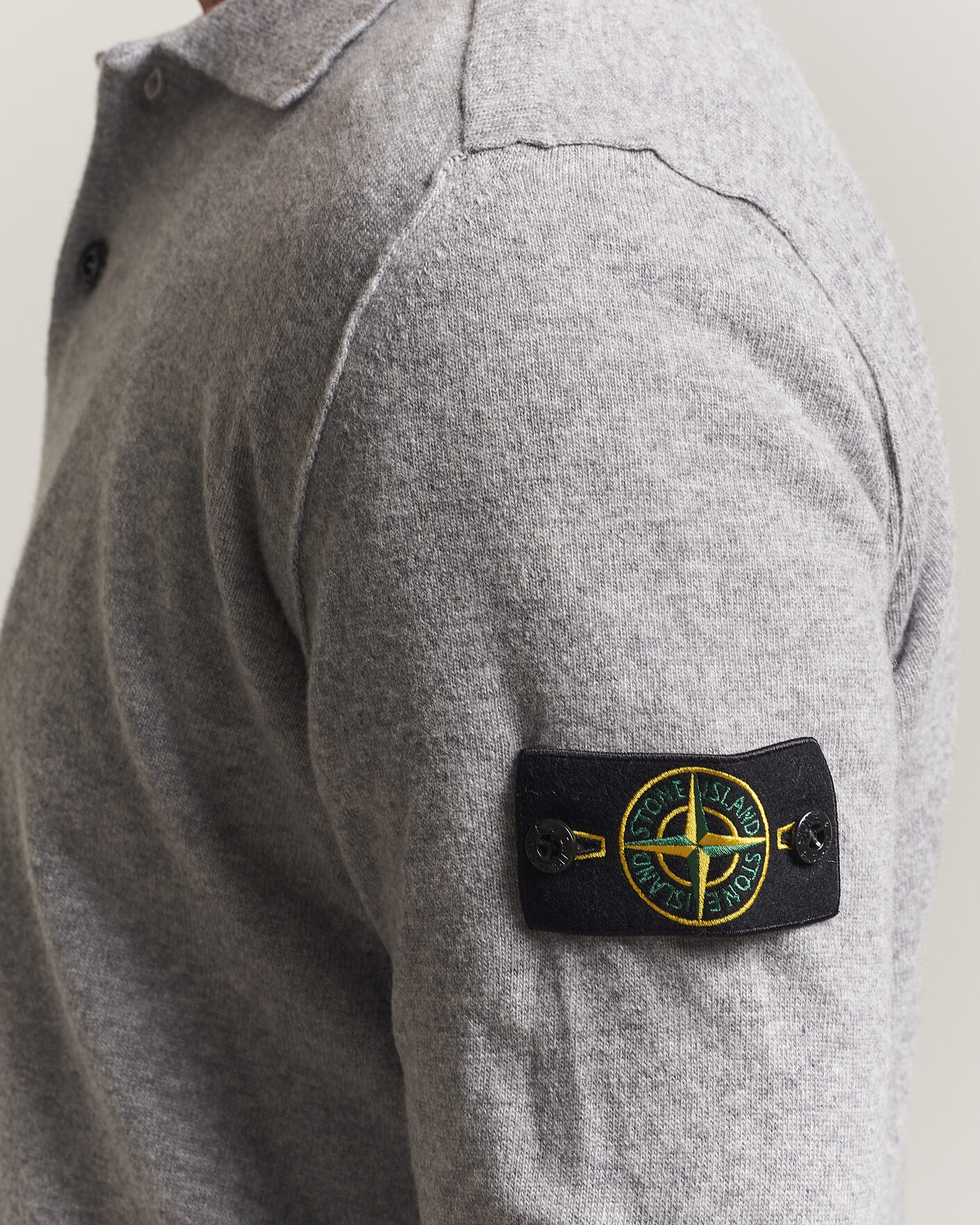 Uomini | Maglieria | Stone Island | Knitted Geelong Wool Polo Grey Melange
