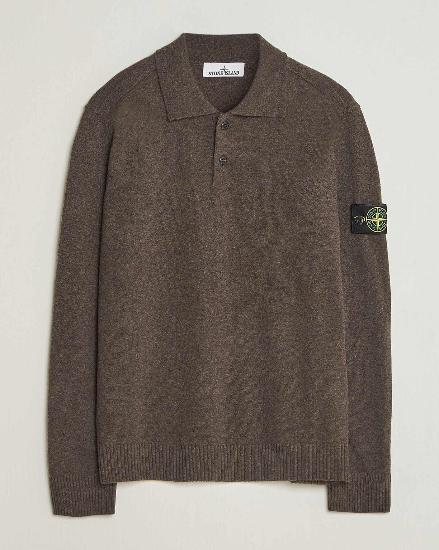 Uomini | Maglieria | Stone Island | Knitted Geelong Wool Polo Melange Lead
