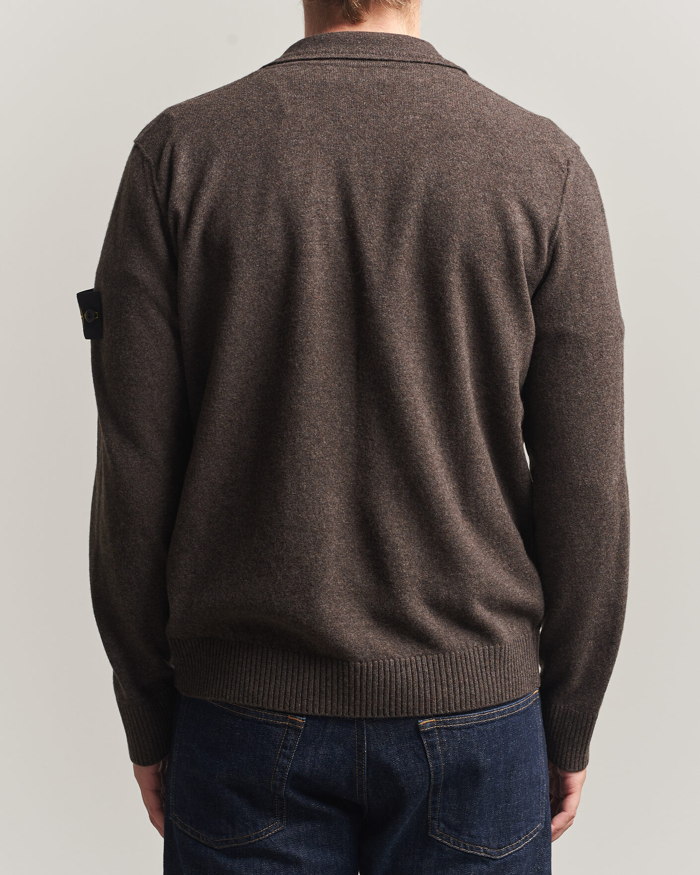 Uomini | Maglieria | Stone Island | Knitted Geelong Wool Polo Melange Lead