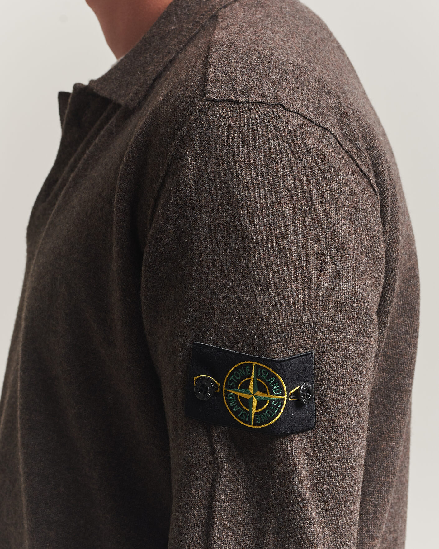Uomini | Maglieria | Stone Island | Knitted Geelong Wool Polo Melange Lead