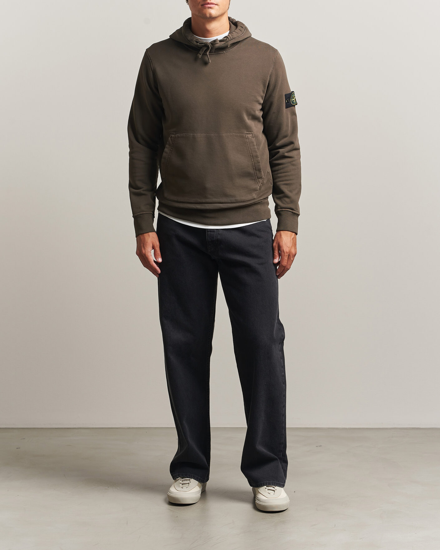 Uomini | Maglieria | Stone Island | Garment Dyed Fleece Hood Coal Grey