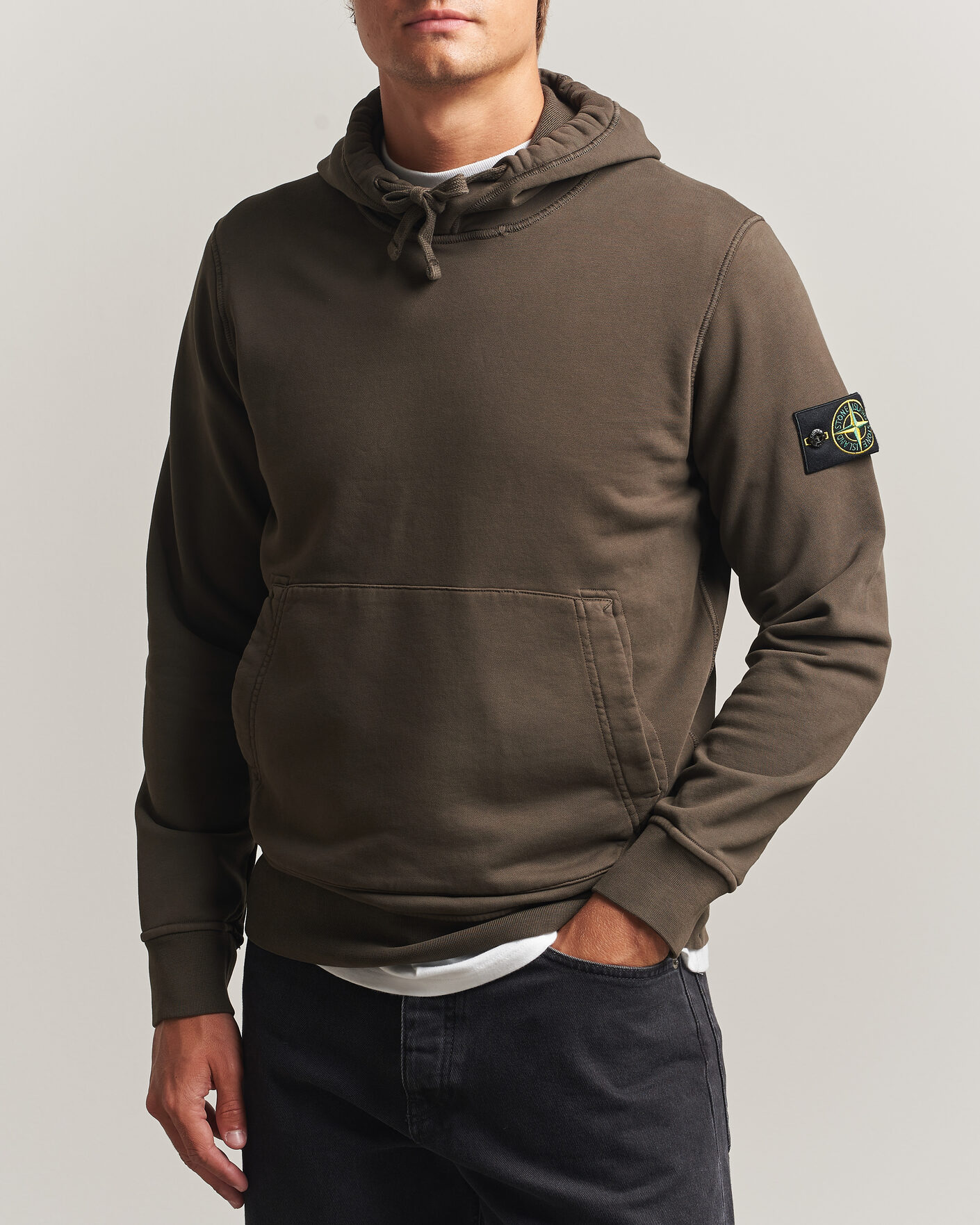 Uomini | Maglieria | Stone Island | Garment Dyed Fleece Hood Coal Grey