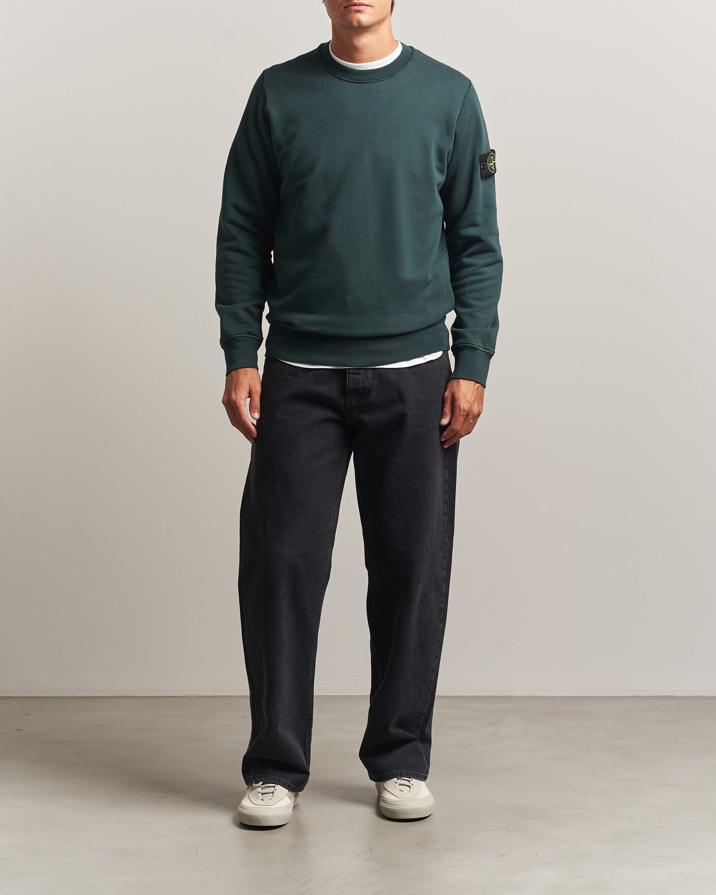 Uomini | Maglieria | Stone Island | Garment Dyed Fleece Sweatshirt Dark Green