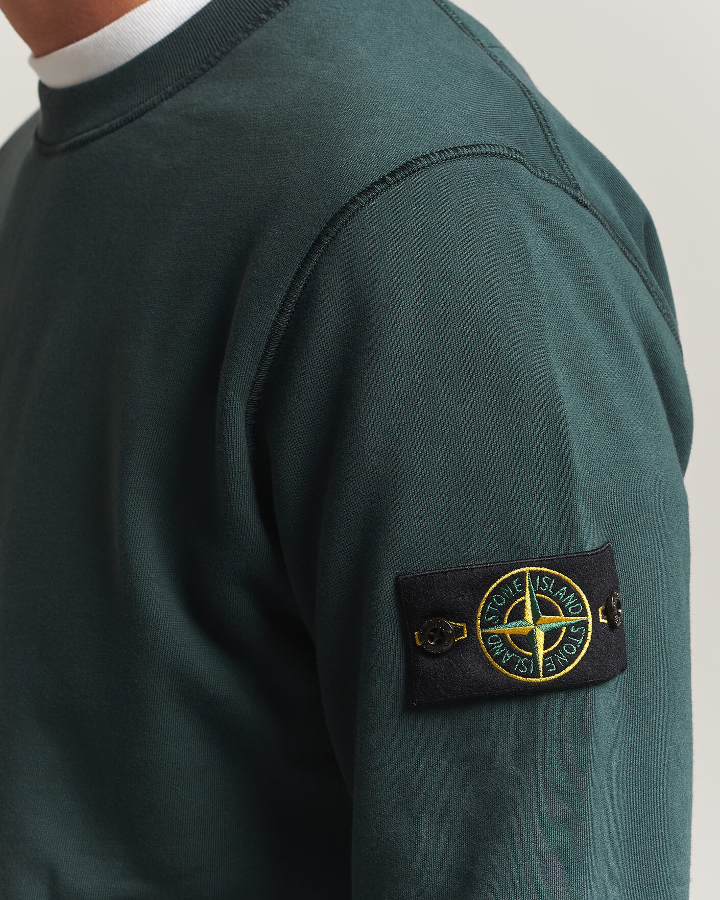 Uomini | Maglieria | Stone Island | Garment Dyed Fleece Sweatshirt Dark Green