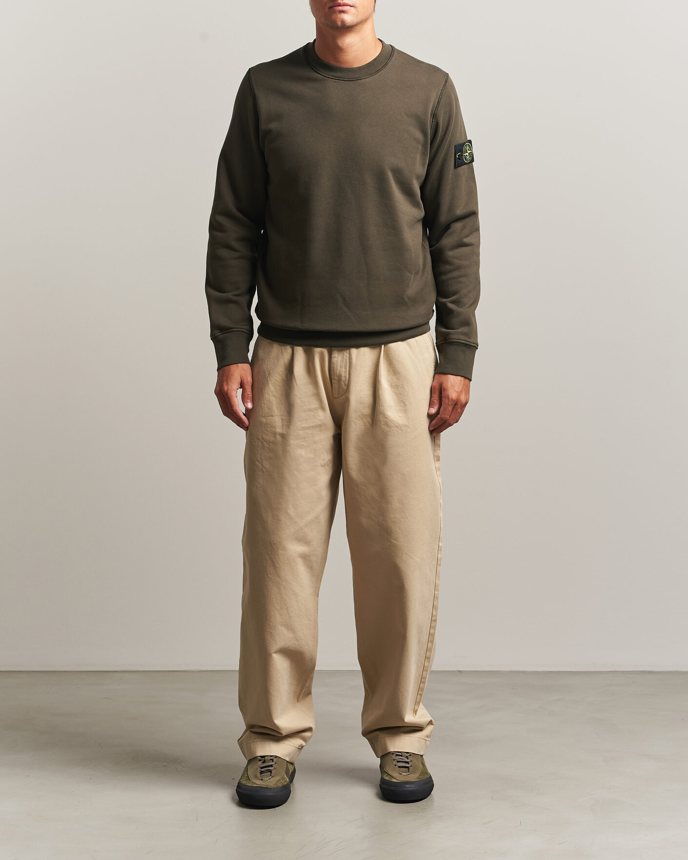 Uomini | Maglieria | Stone Island | Garment Dyed Fleece Sweatshirt Coal Grey