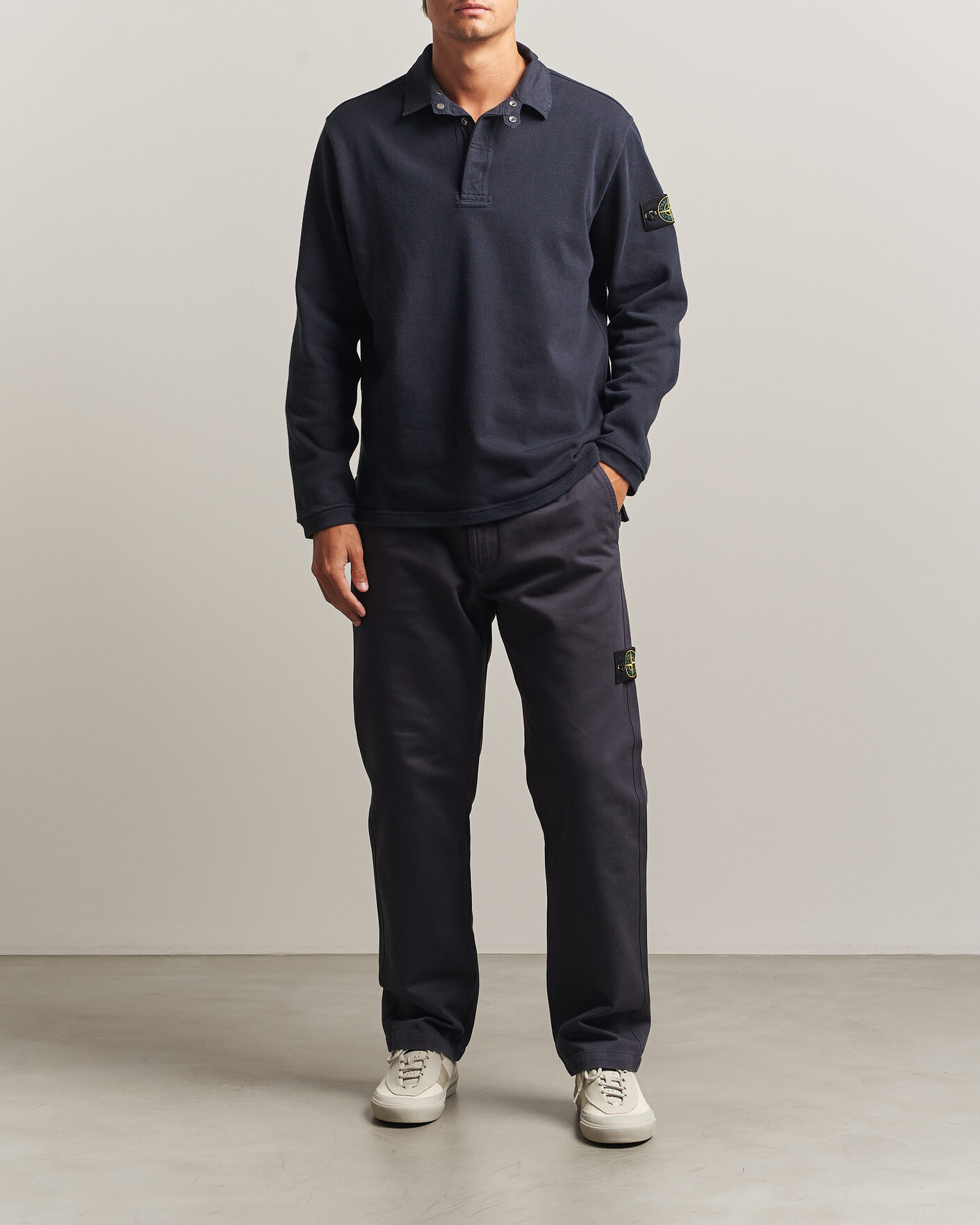 Uomini | Maglieria | Stone Island | Heavy Cotton Jersey Polo Blue Navy
