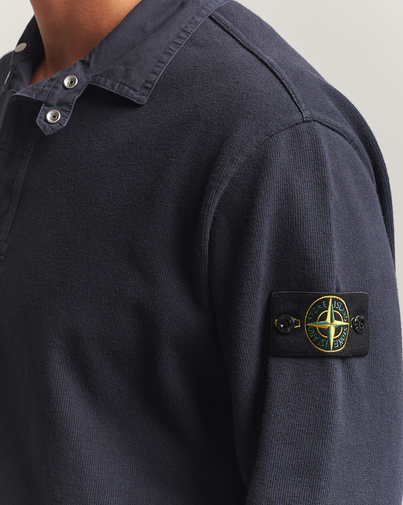 Uomini | Maglieria | Stone Island | Heavy Cotton Jersey Polo Blue Navy