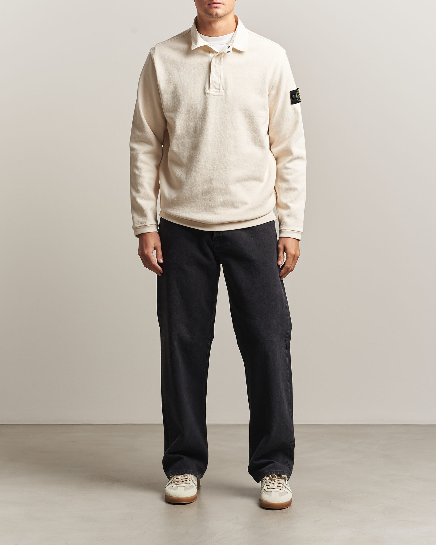 Uomini | Maglieria | Stone Island | Heavy Cotton Jersey Polo Ivory