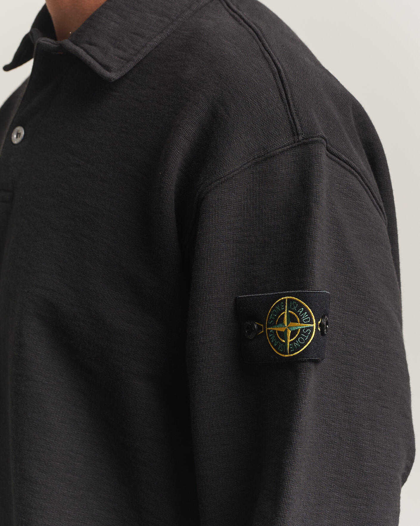 Uomini | Maglieria | Stone Island | Tubular Cotton Fleece Polo Black