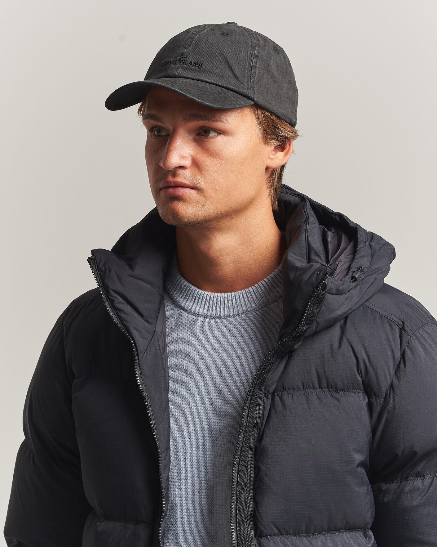 Uomini | Cappelli & Berretti | Stone Island | Brushed Cotton Gabardine Cap Black