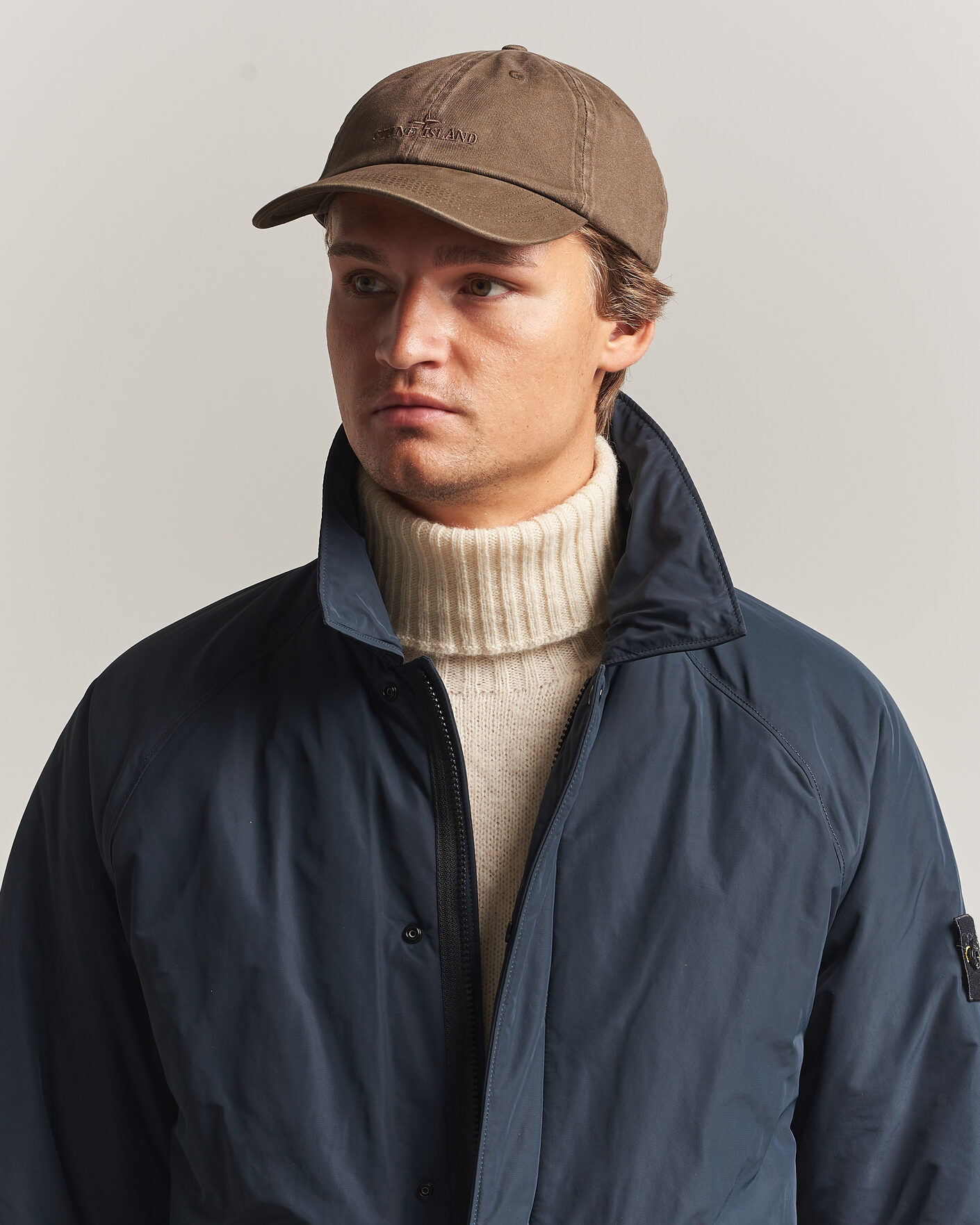 Uomini | Cappelli & Berretti | Stone Island | Brushed Cotton Gabardine Cap Umber