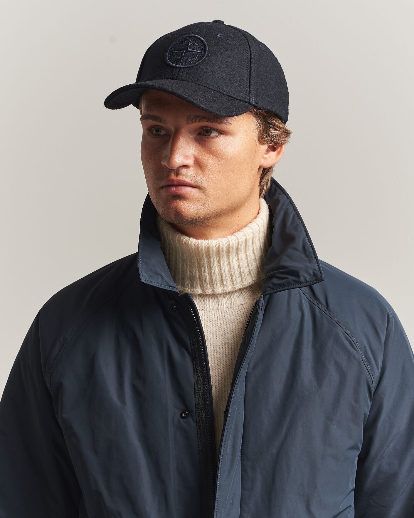 Uomini | Cappelli & Berretti | Stone Island | Wool/Nylon Flannel Cap Navy Blue