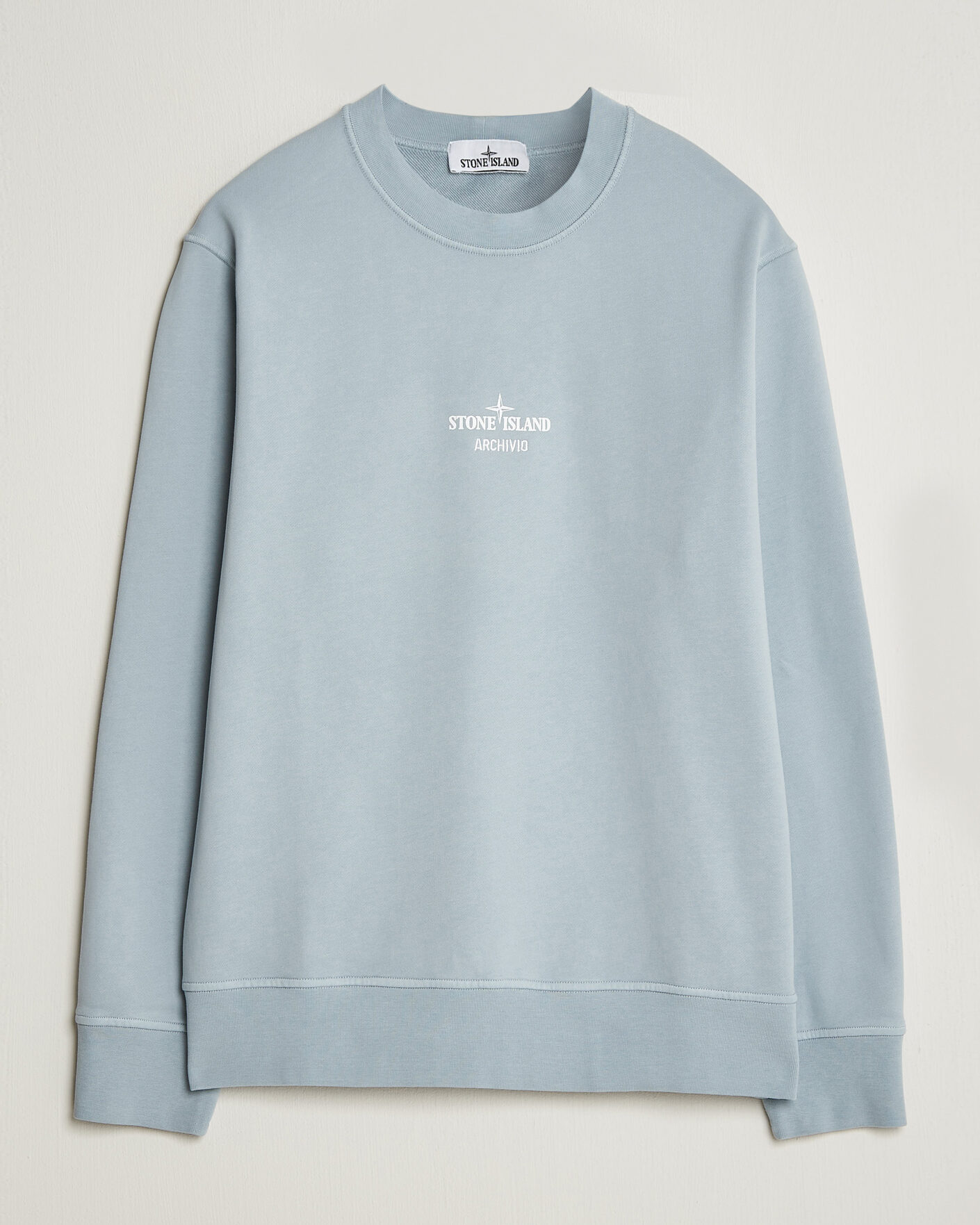Uomini | Maglieria | Stone Island | Cotton Fleece Archivio Print Sweatshirt Ash Grey