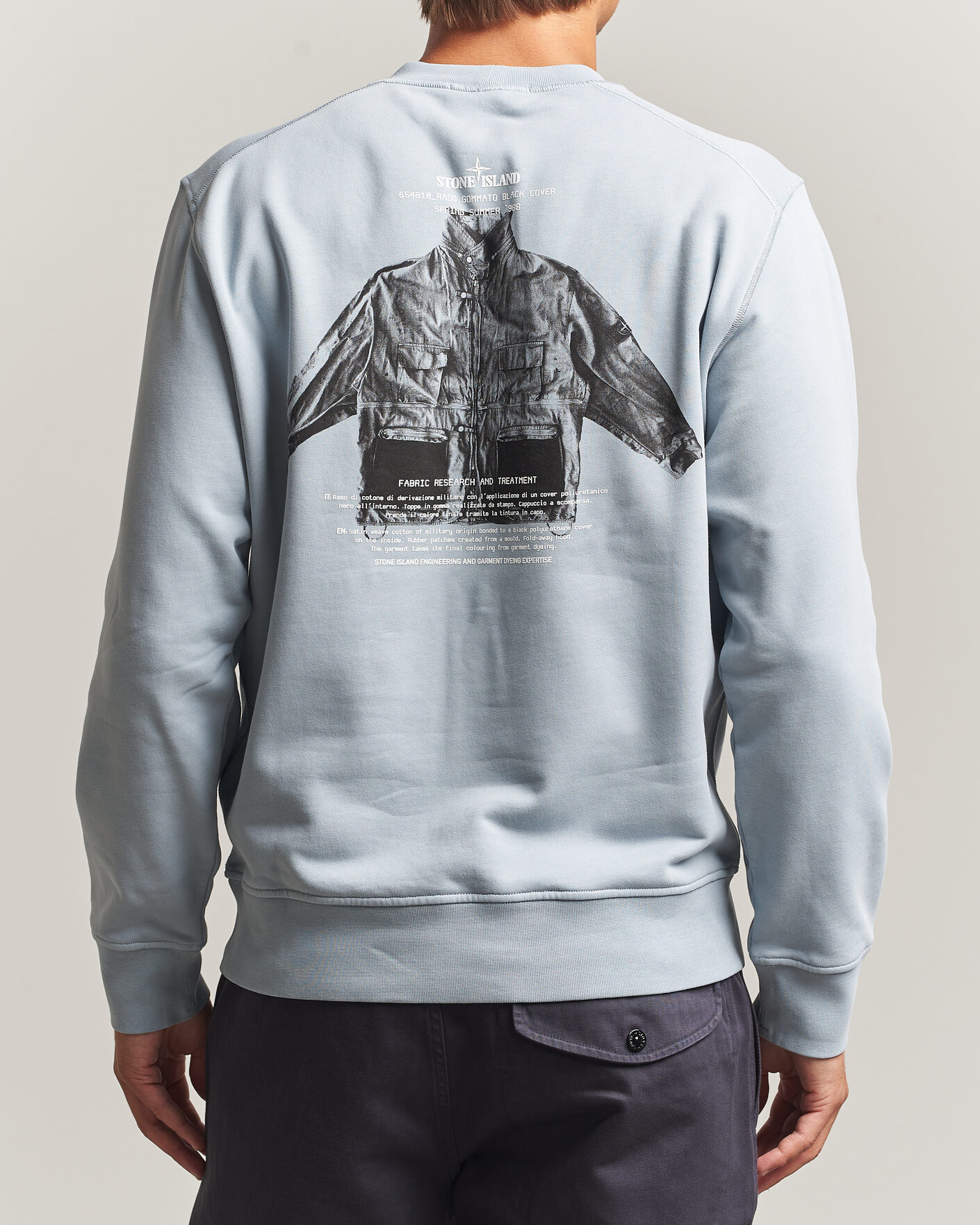 Uomini | Maglieria | Stone Island | Cotton Fleece Archivio Print Sweatshirt Ash Grey