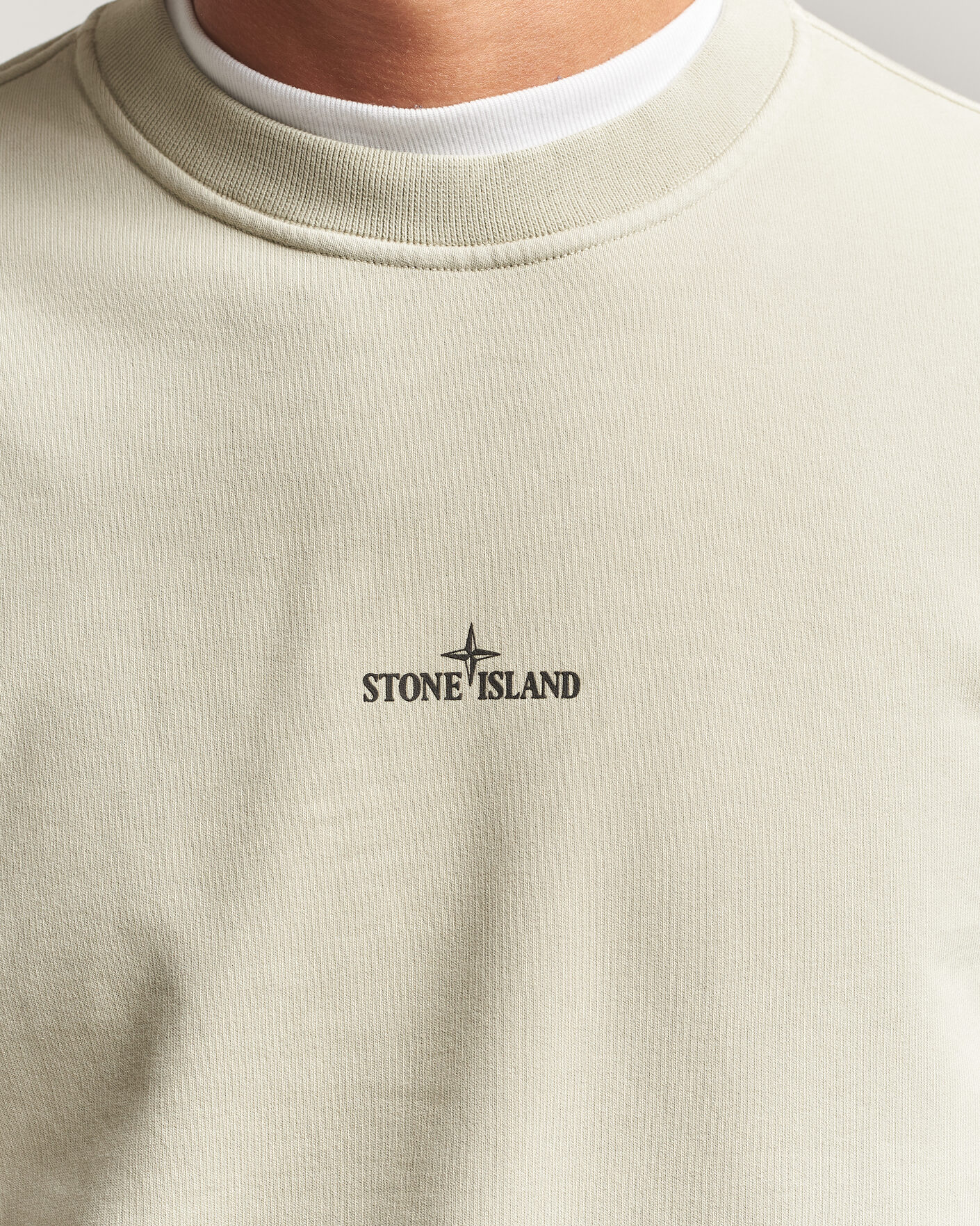 Uomini | Maglieria | Stone Island | Cotton Fleece Blurred Compas Print Sweatshirt Sand