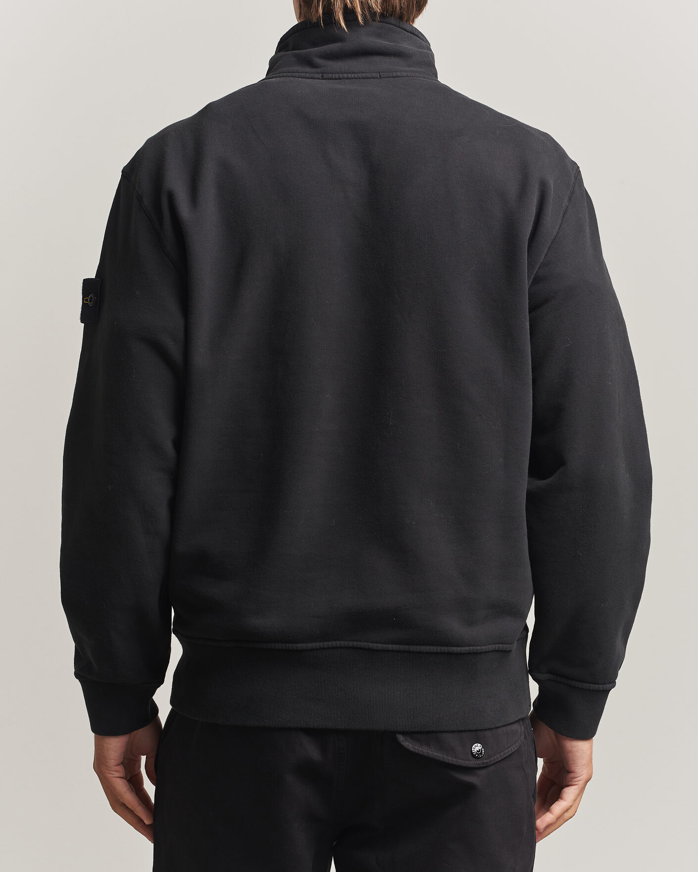 Uomini | Maglieria | Stone Island | Brushed Cotton Fleece Half Zip Black