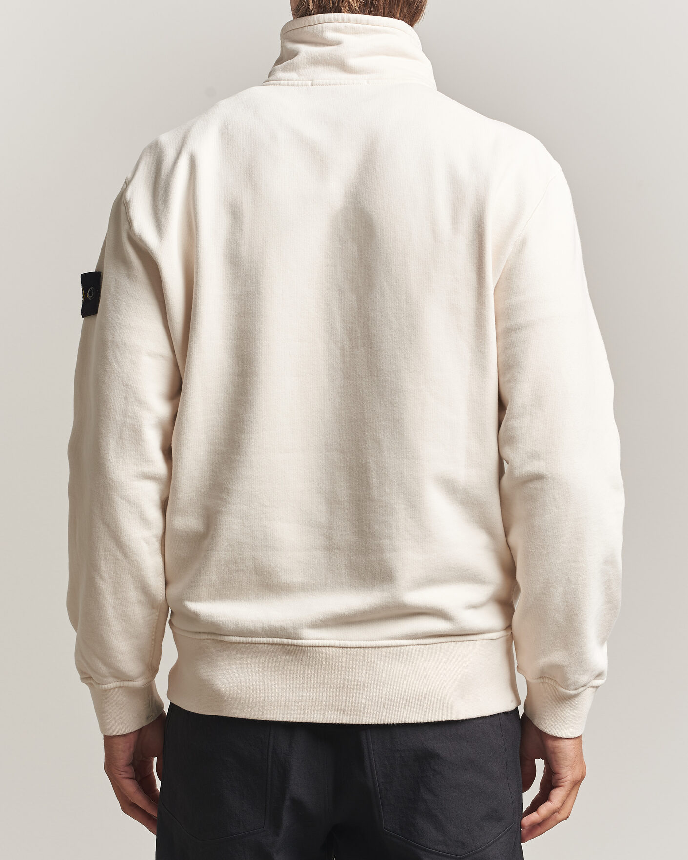 Uomini | Maglieria | Stone Island | Brushed Cotton Fleece Half Zip Ivory