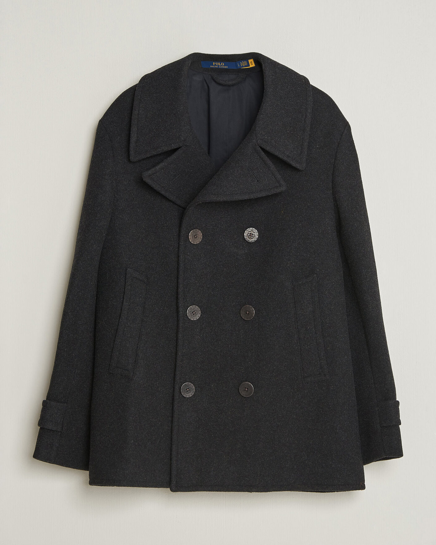 Uomini | Giacche | Polo Ralph Lauren | Lightweight Melton Peacoat Charcoal