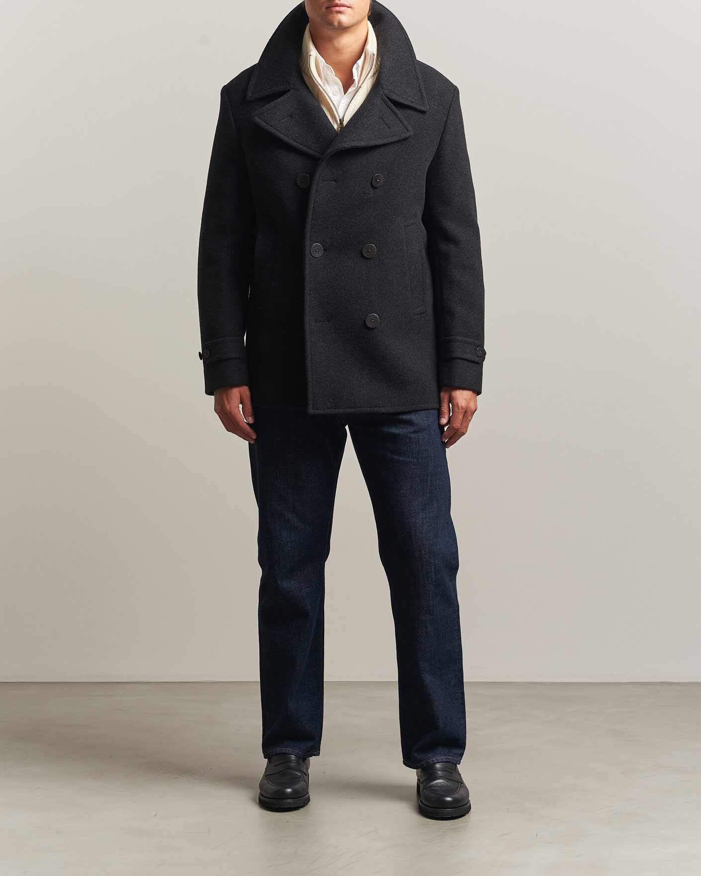 Uomini | Giacche | Polo Ralph Lauren | Lightweight Melton Peacoat Charcoal