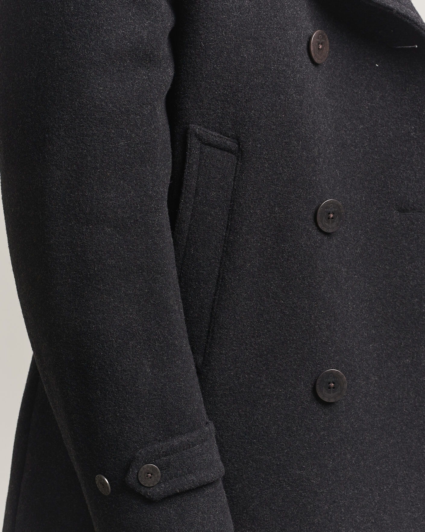Uomini | Giacche | Polo Ralph Lauren | Lightweight Melton Peacoat Charcoal