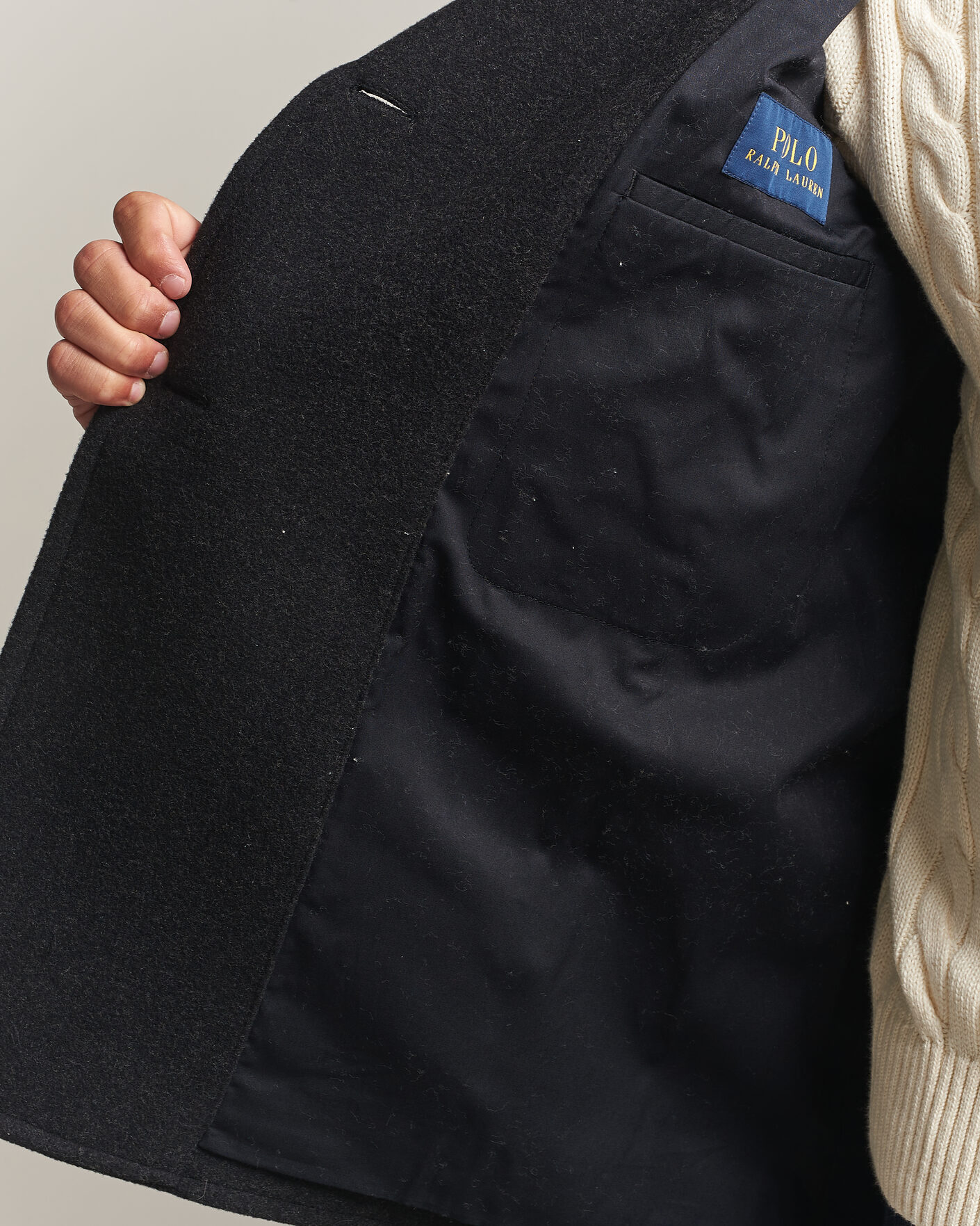 Uomini | Giacche | Polo Ralph Lauren | Lightweight Melton Peacoat Charcoal