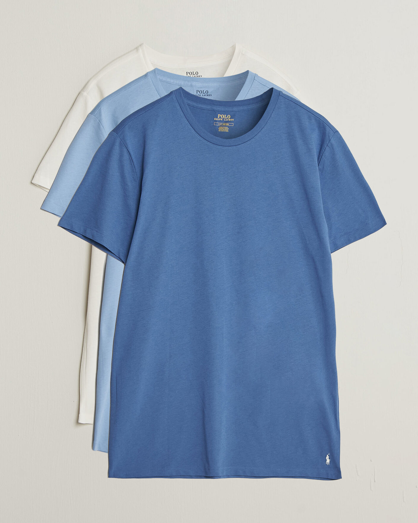 Uomini | T-shirt | Polo Ralph Lauren | 3-Pack Crew Neck T-Shirt White/Blue/Light Blue