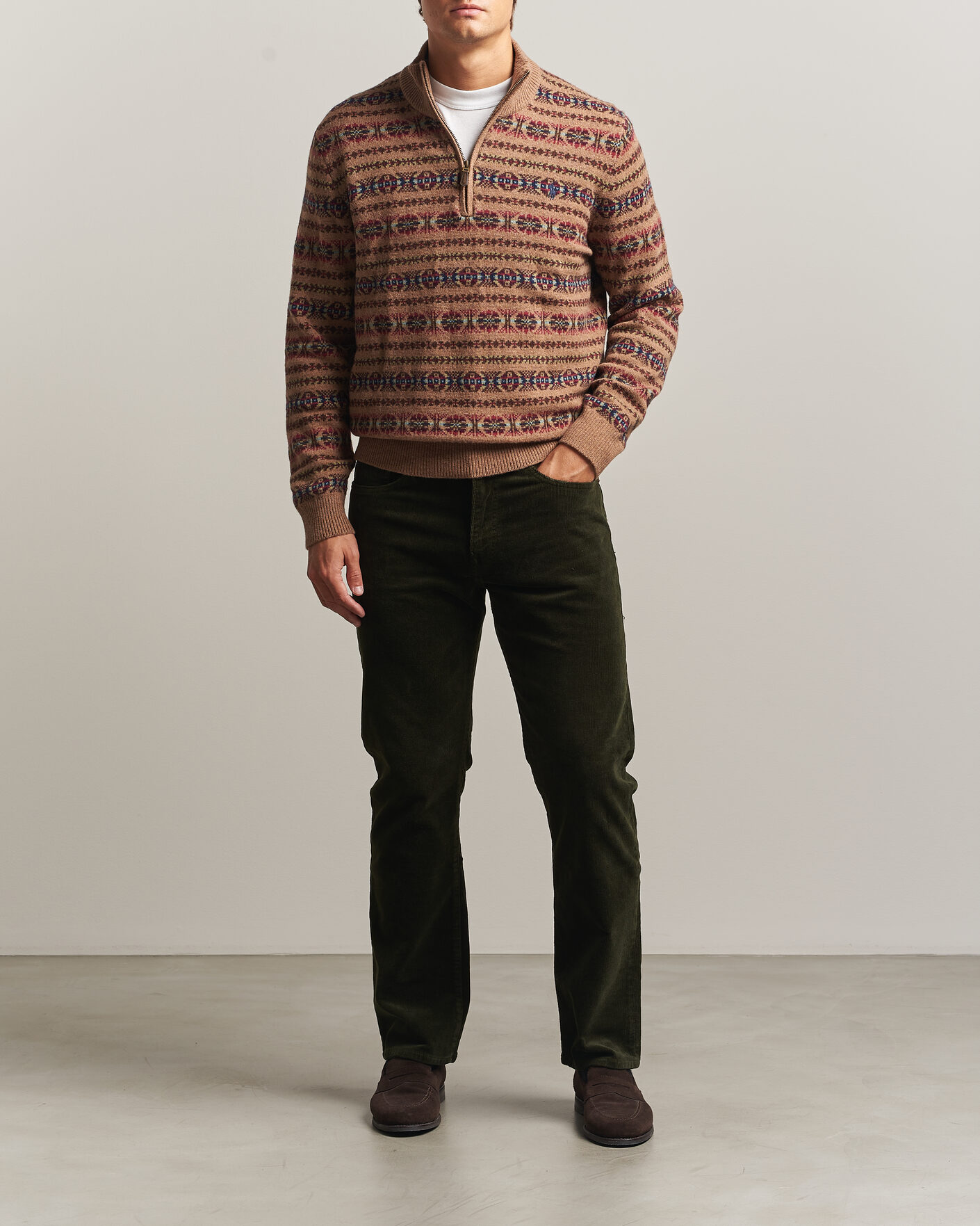 Uomini | Pantaloni | Polo Ralph Lauren | Stretch Corduroy Straight Fit Pants Estate Olive
