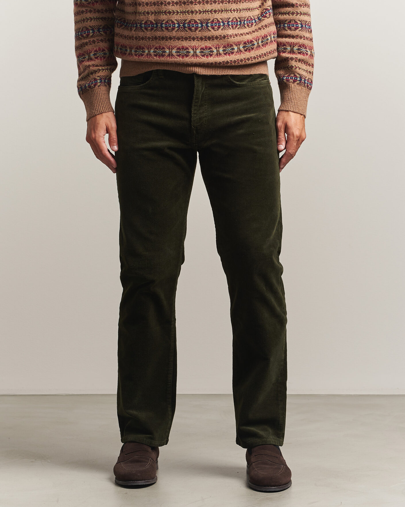 Uomini | Pantaloni | Polo Ralph Lauren | Stretch Corduroy Straight Fit Pants Estate Olive