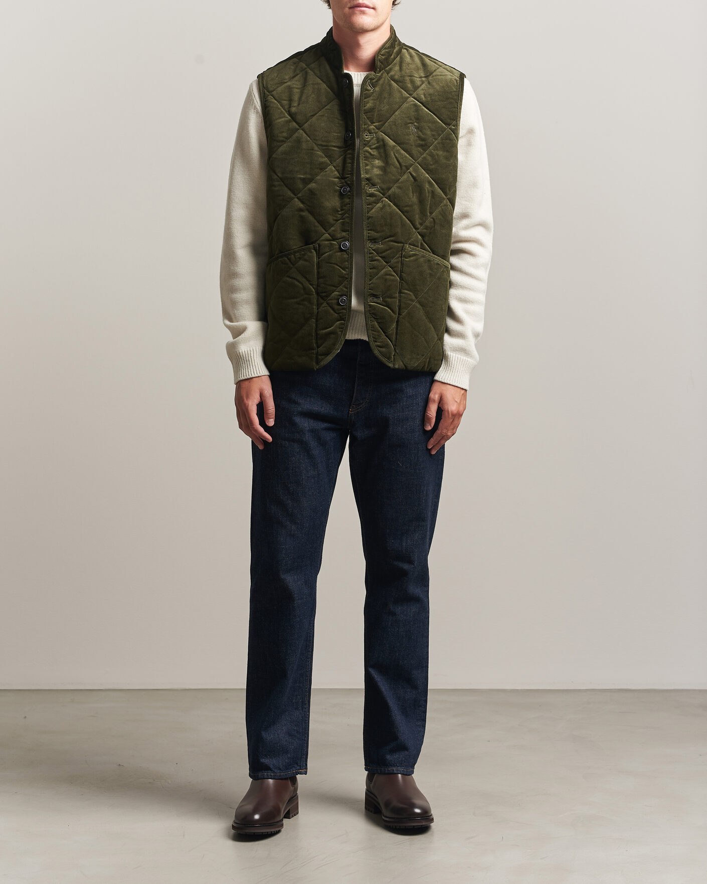 Uomini | Gilet | Polo Ralph Lauren | Quilted Corduroy Vest Company Olive