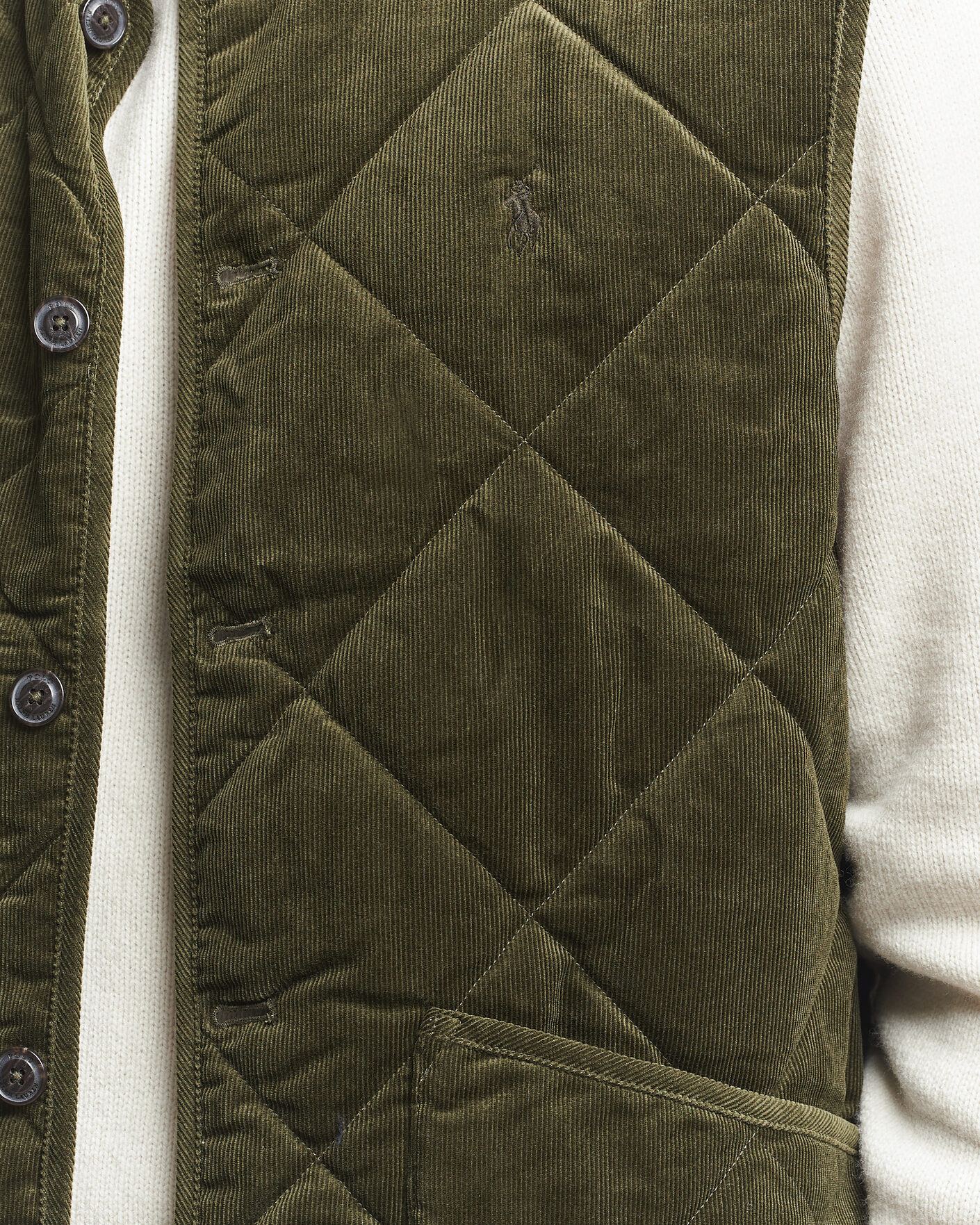 Uomini | Gilet | Polo Ralph Lauren | Quilted Corduroy Vest Company Olive