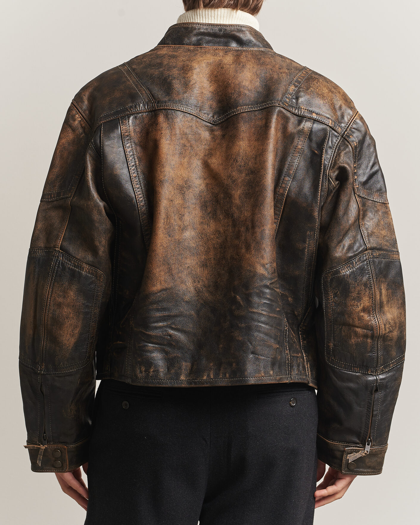 Uomini | Giacche | Polo Ralph Lauren | Leather Bomber Jacket Brown/Black Amber