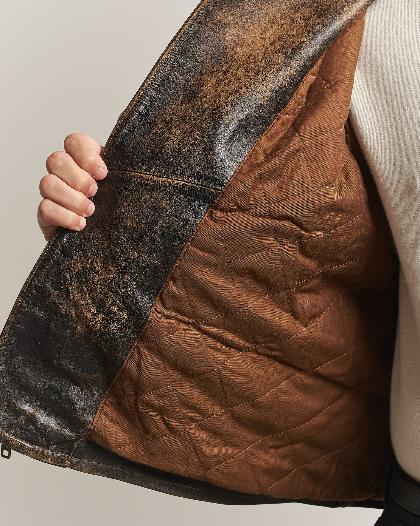 Uomini | Giacche | Polo Ralph Lauren | Leather Bomber Jacket Brown/Black Amber