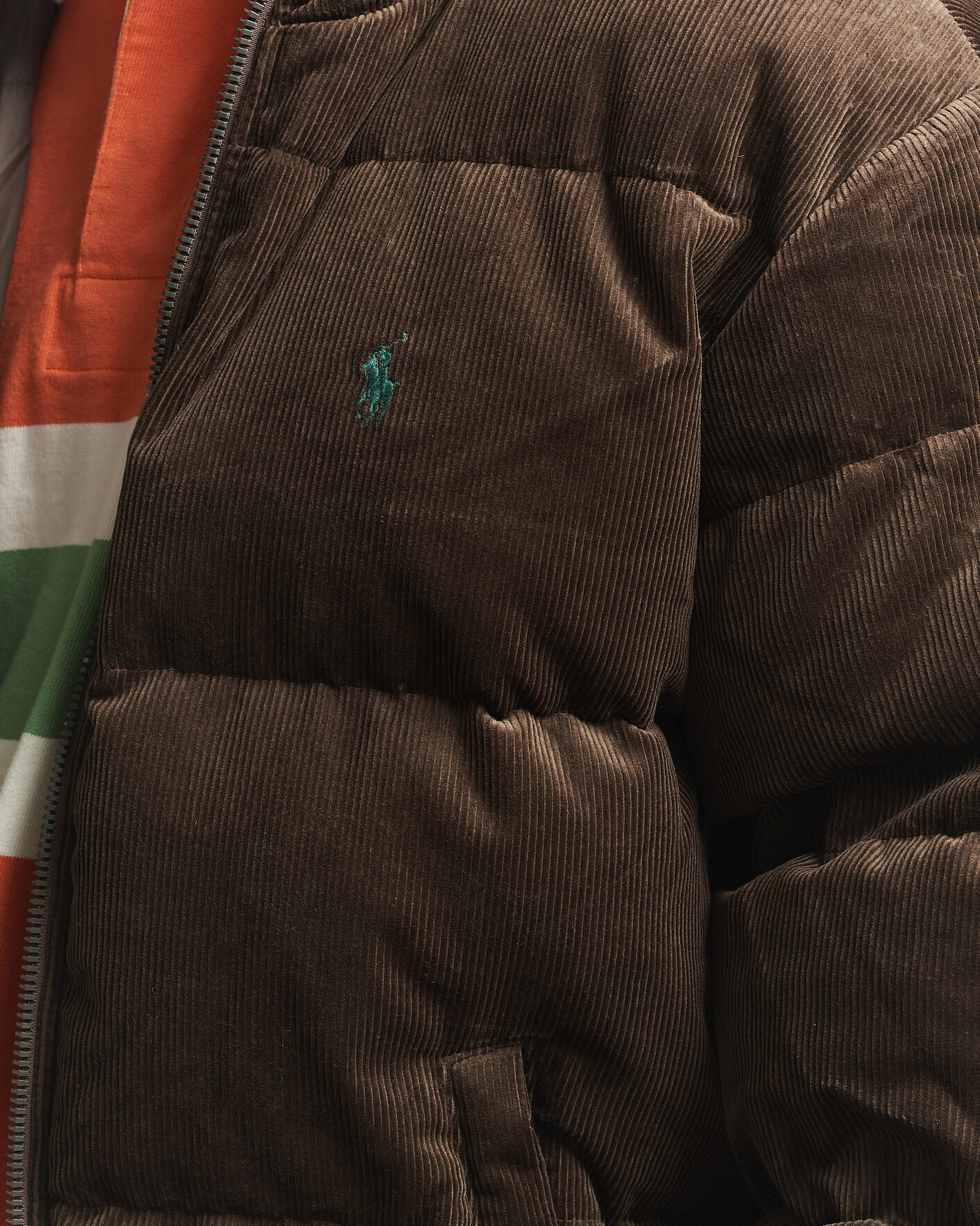 Uomini | Giacche | Polo Ralph Lauren | Corduroy Puffer Jacket Dark Beech