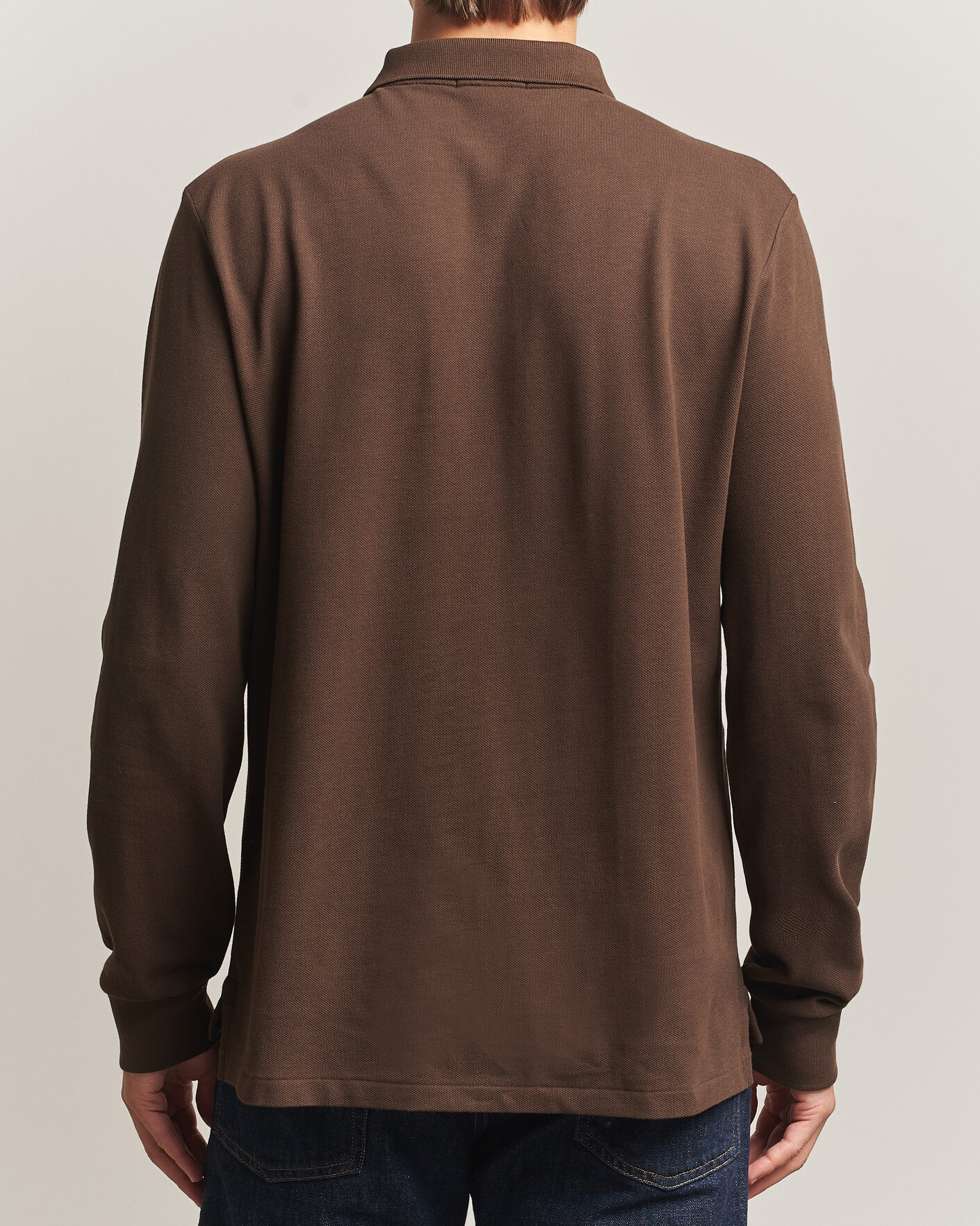 Uomini | Polo | Polo Ralph Lauren | Custom Slim Fit Long Sleeve Polo Nutmeg Brown