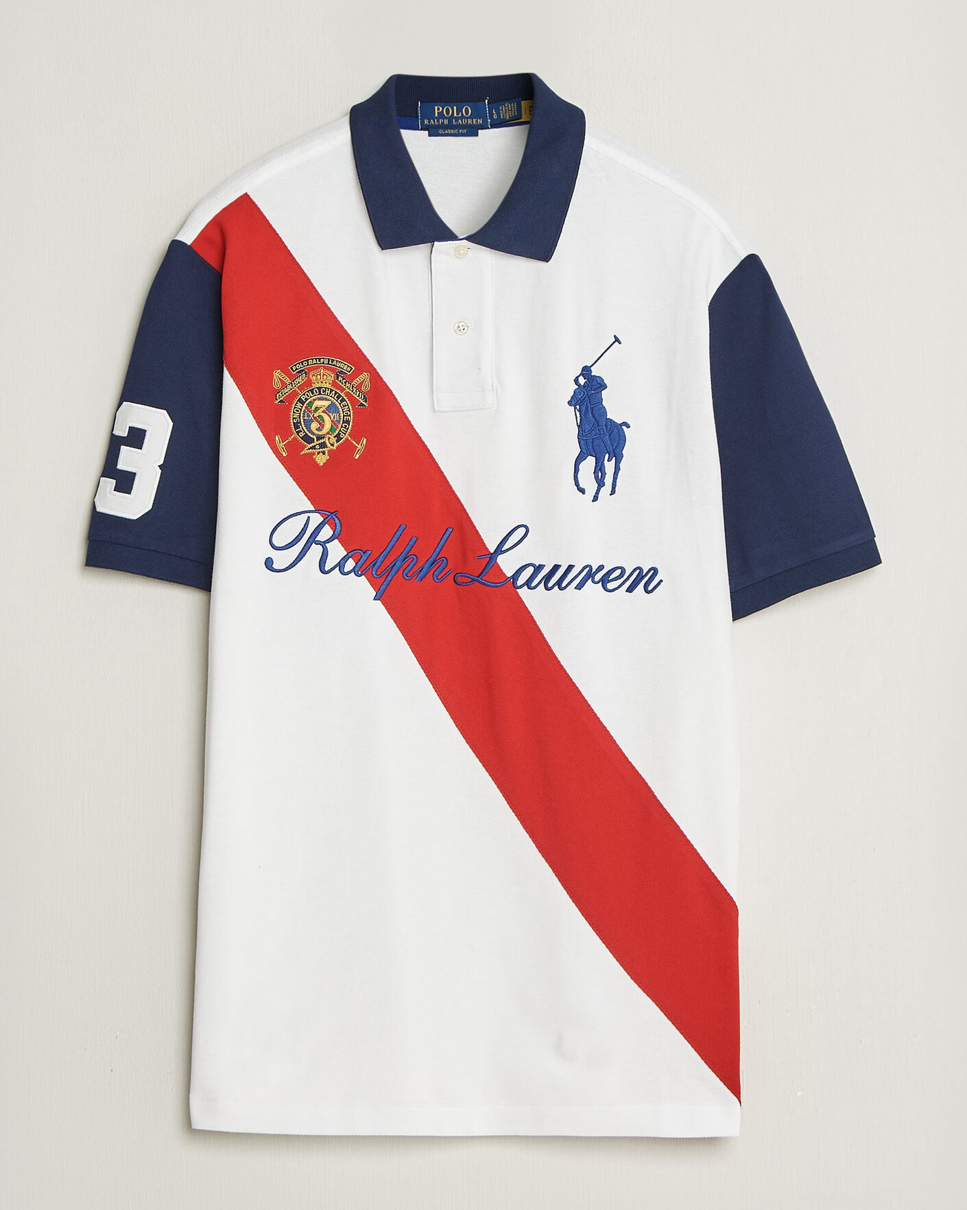 Uomini | Polo | Polo Ralph Lauren | Classic Fit Diagonal Stripe Polo White